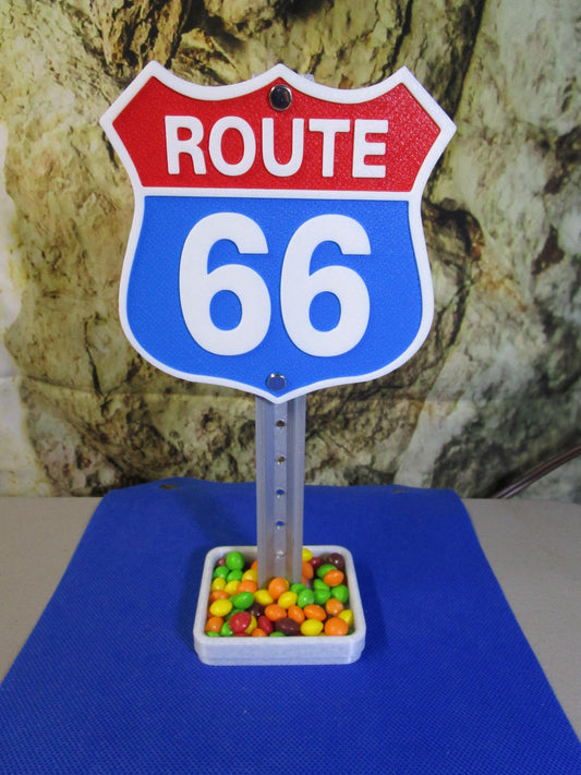 Route 66 Desk Organizer: Retro Americana Candy Tray, Road Trip Decor