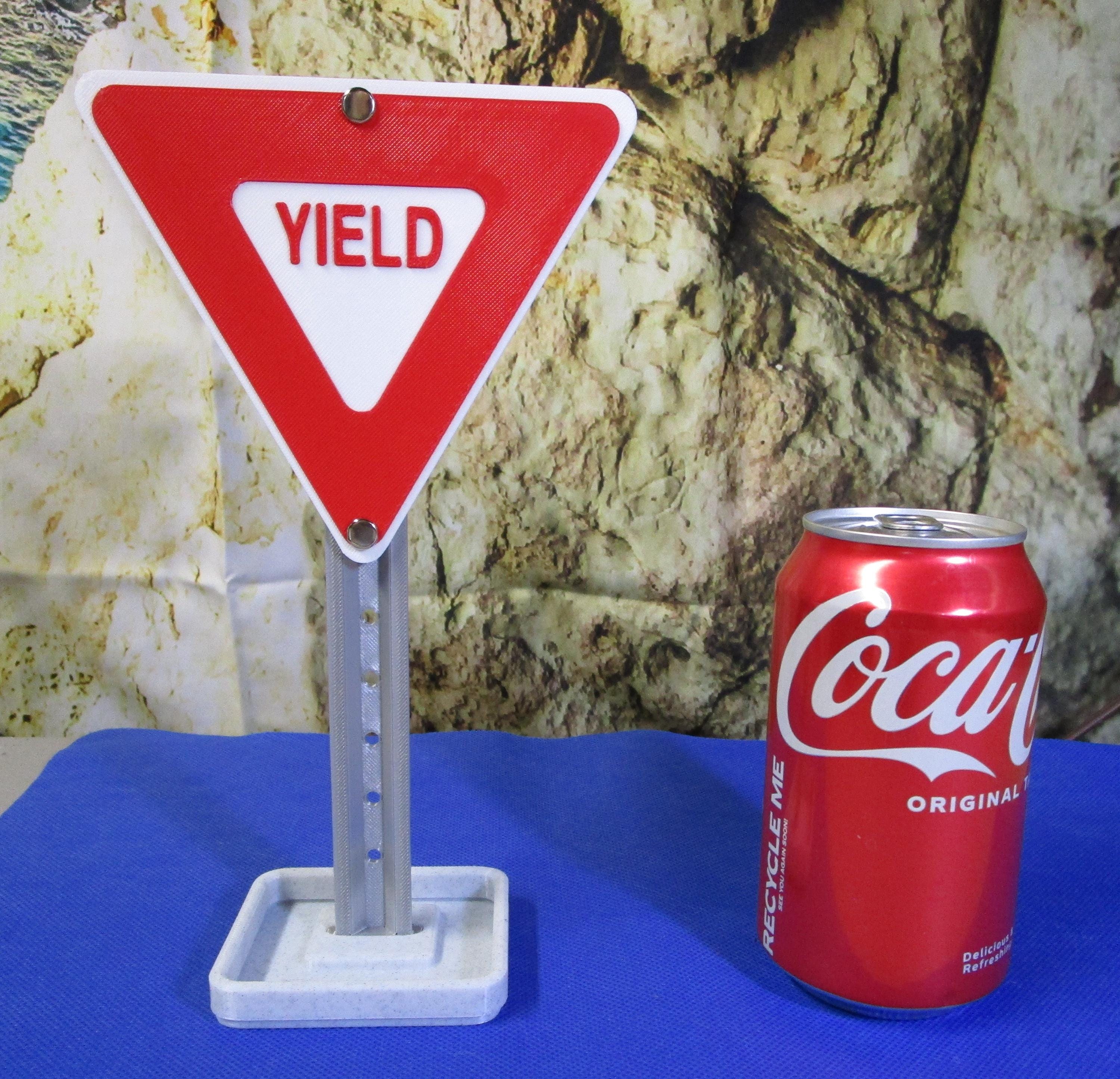 Mini Yield Sign Desk Organizer: Business Card Holder & Candy Dish