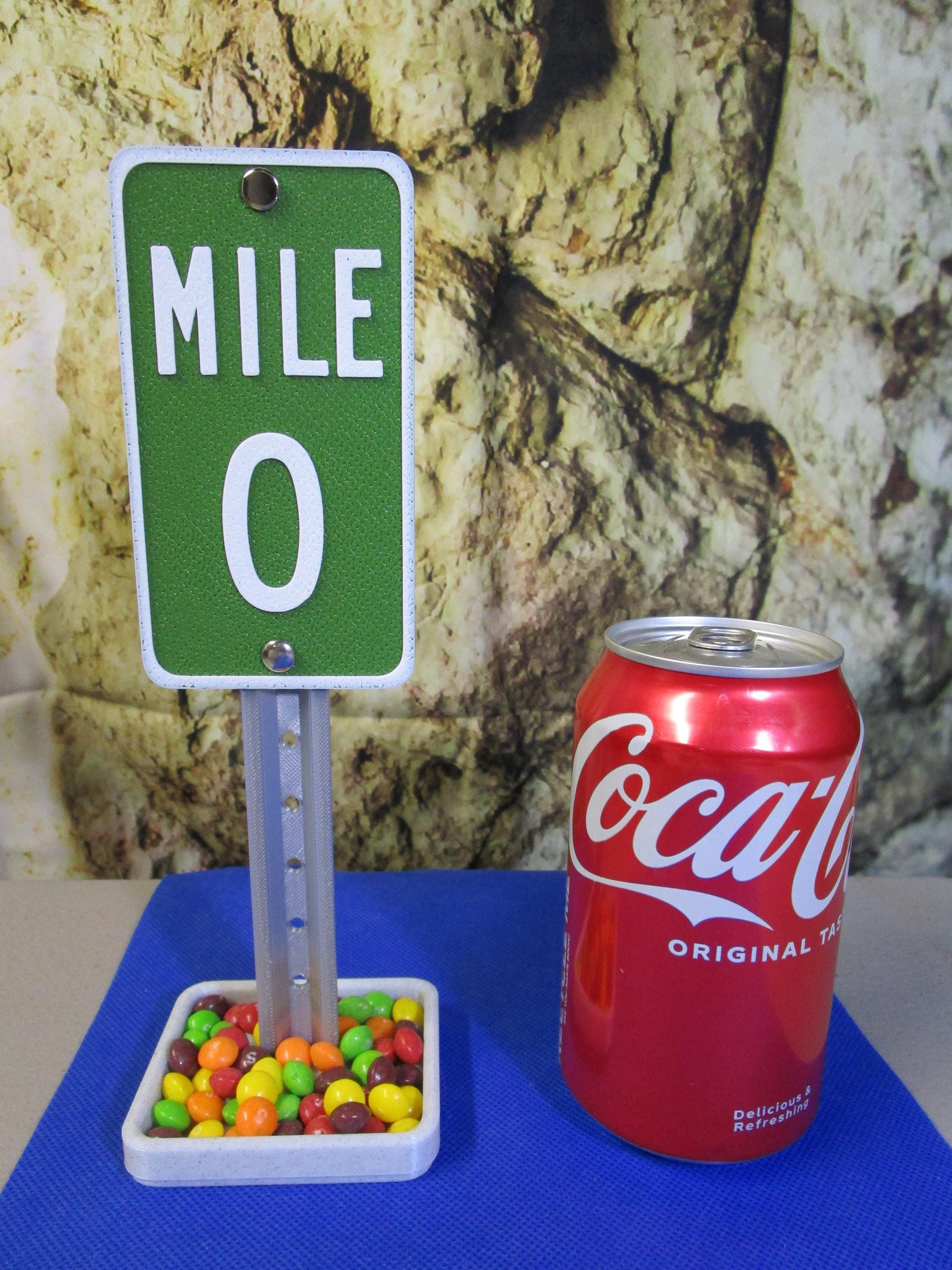 MILE 0 Mini Desk Sign – Road Sign Decor, Business Card Holder