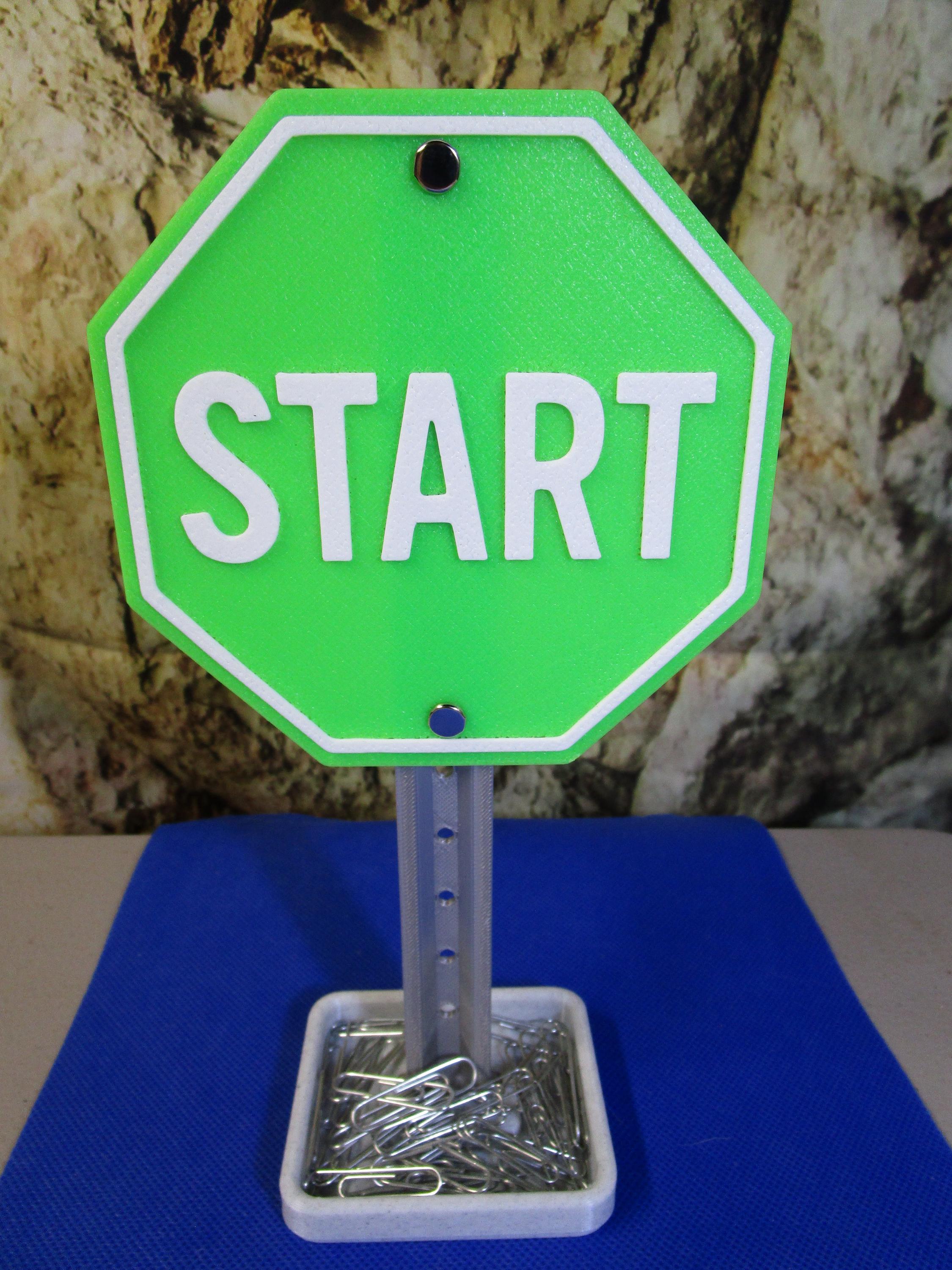 START Desk Sign: Business Card Holder & Office Organizer