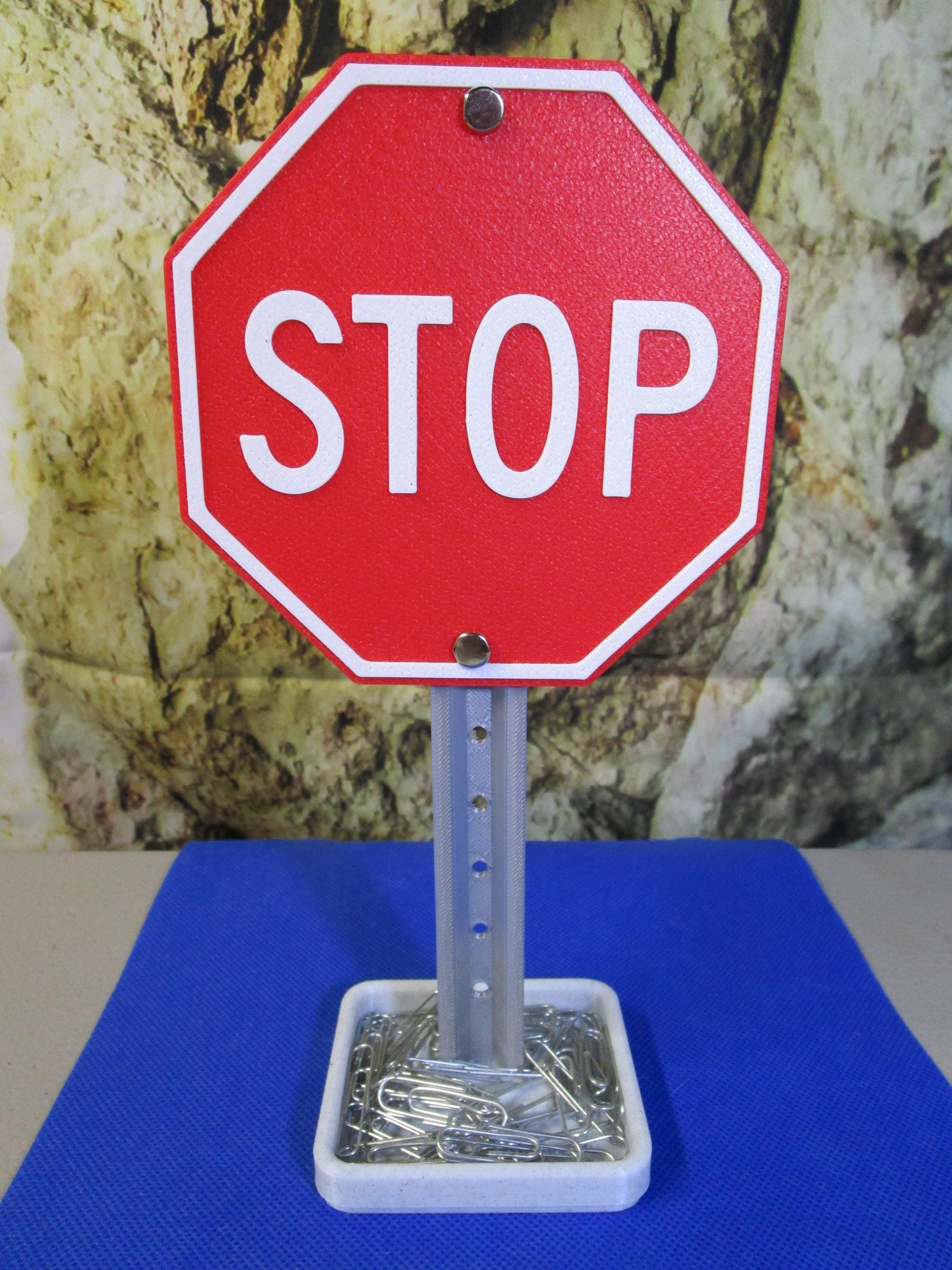 Mini STOP Sign Desk Organizer & Candy Tray – Industrial-Strength Plastic
