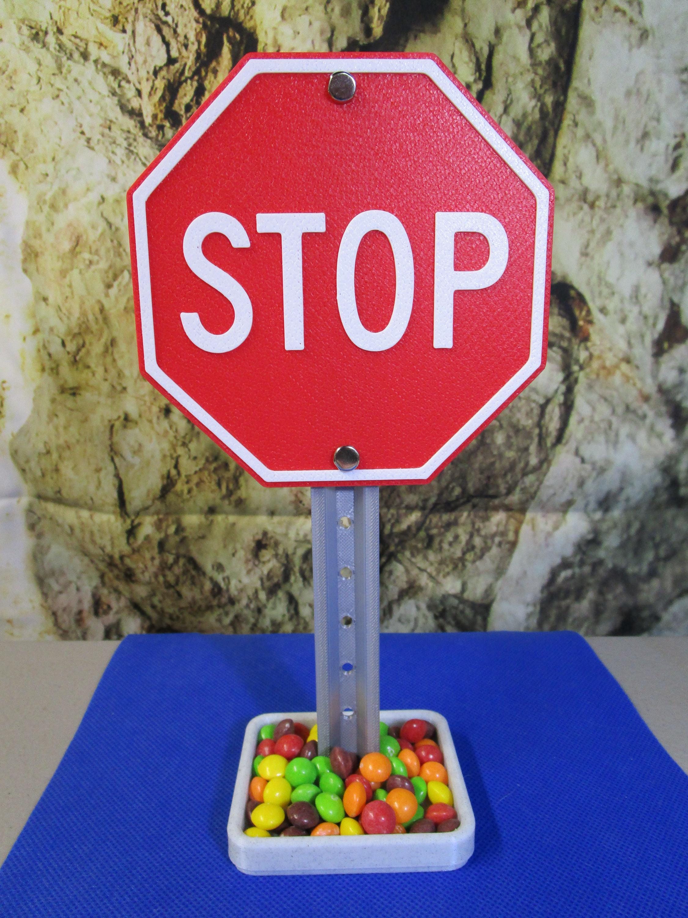Mini STOP Sign Desk Organizer & Candy Tray – Industrial-Strength Plastic