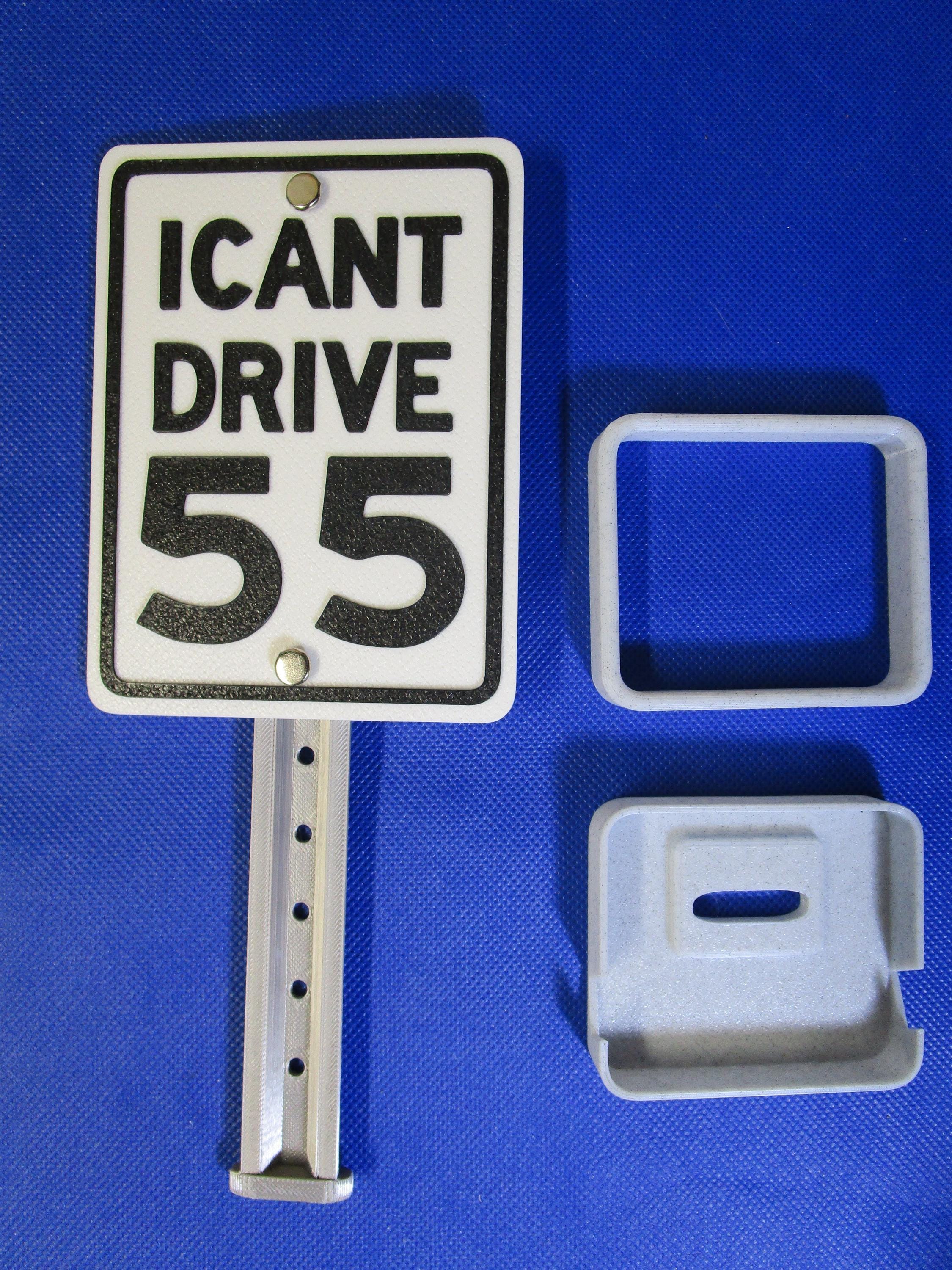 I CAN’T DRIVE 55 Mini Desk Sign: Rock-n-Roll Office Organizer