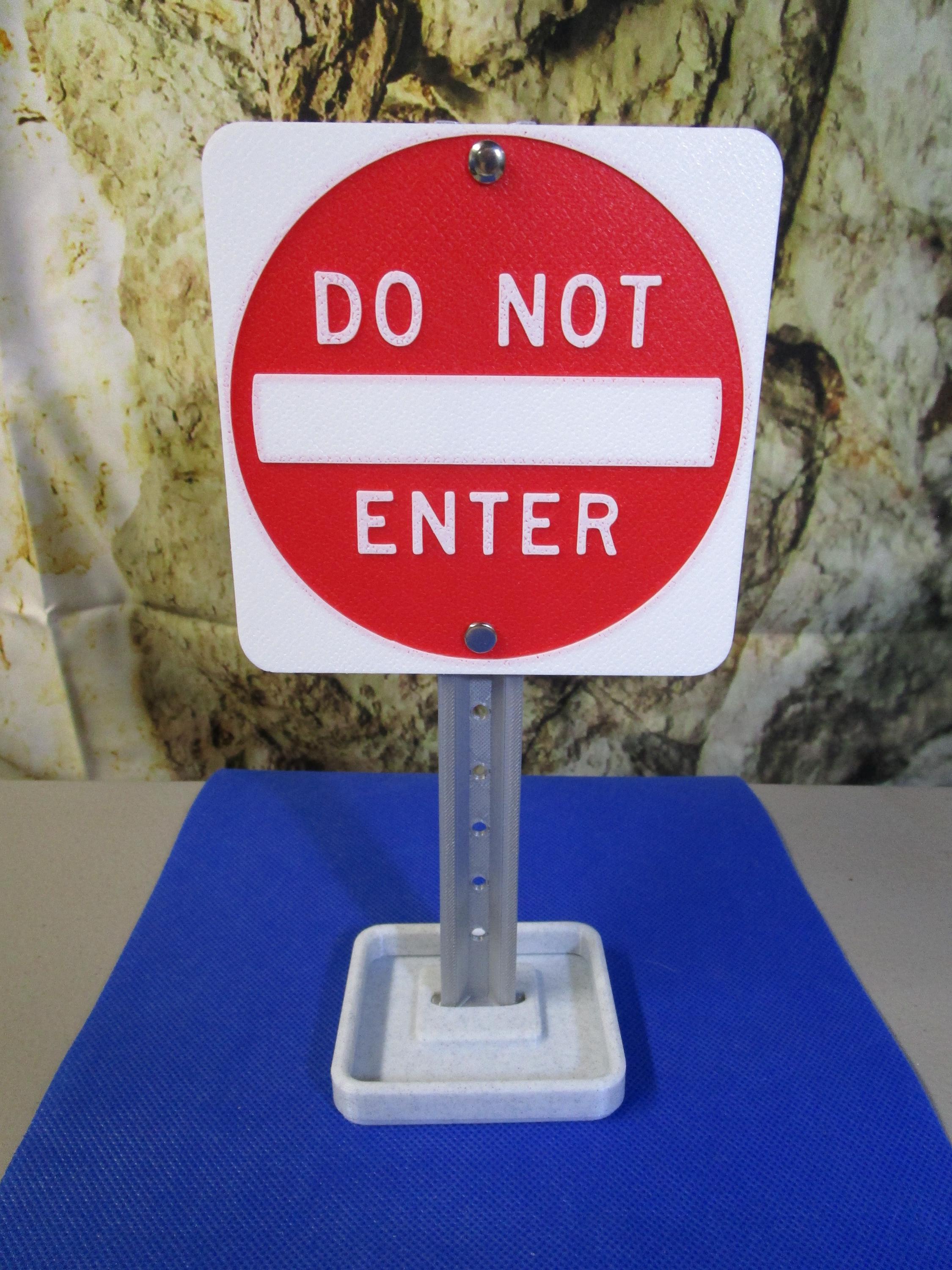 Mini "Do Not Enter" Desk Sign: Business Card Holder & Candy Tray