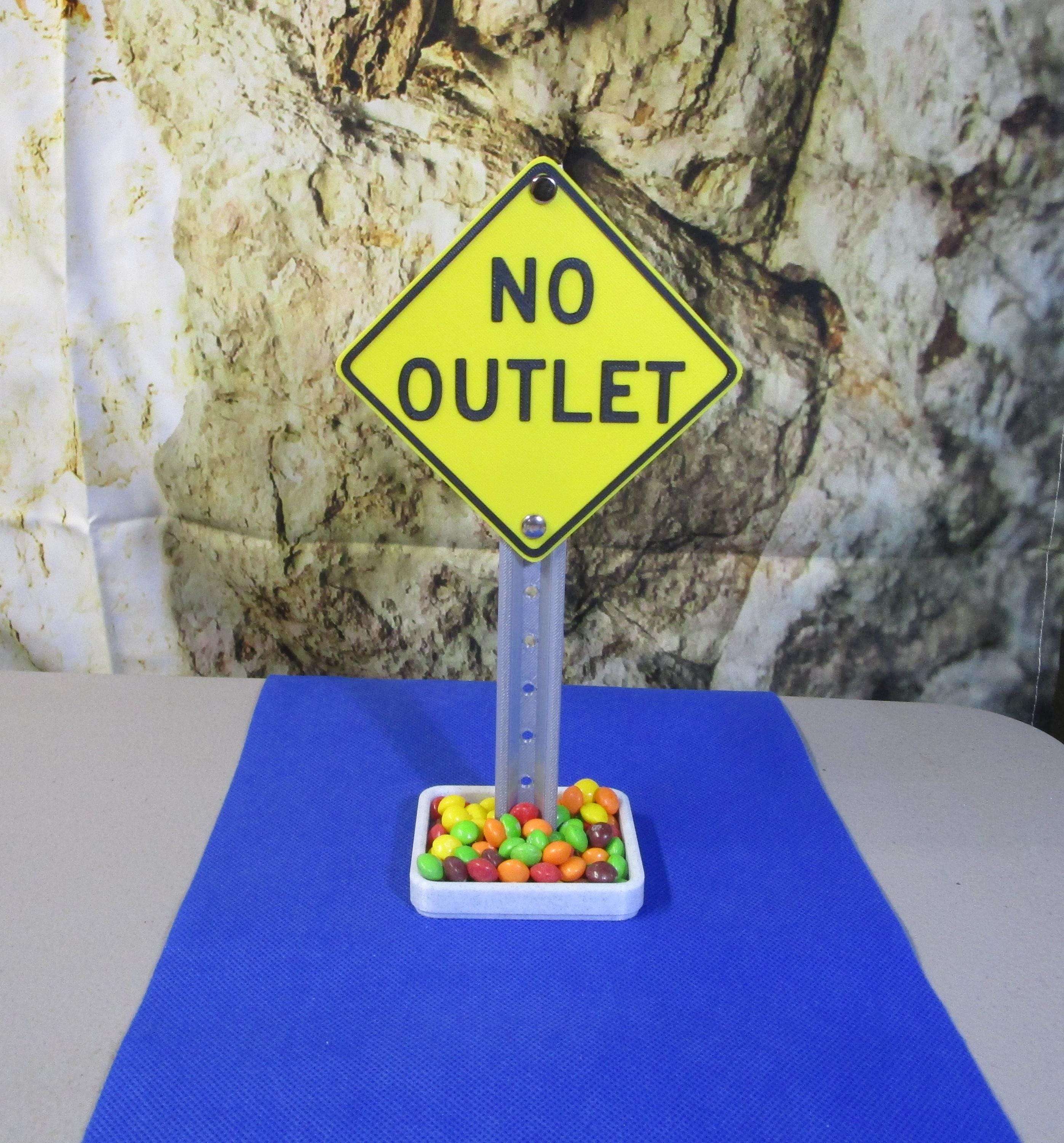 No Outlet Mini Road Sign Desk Organizer: Candy & Card Holder