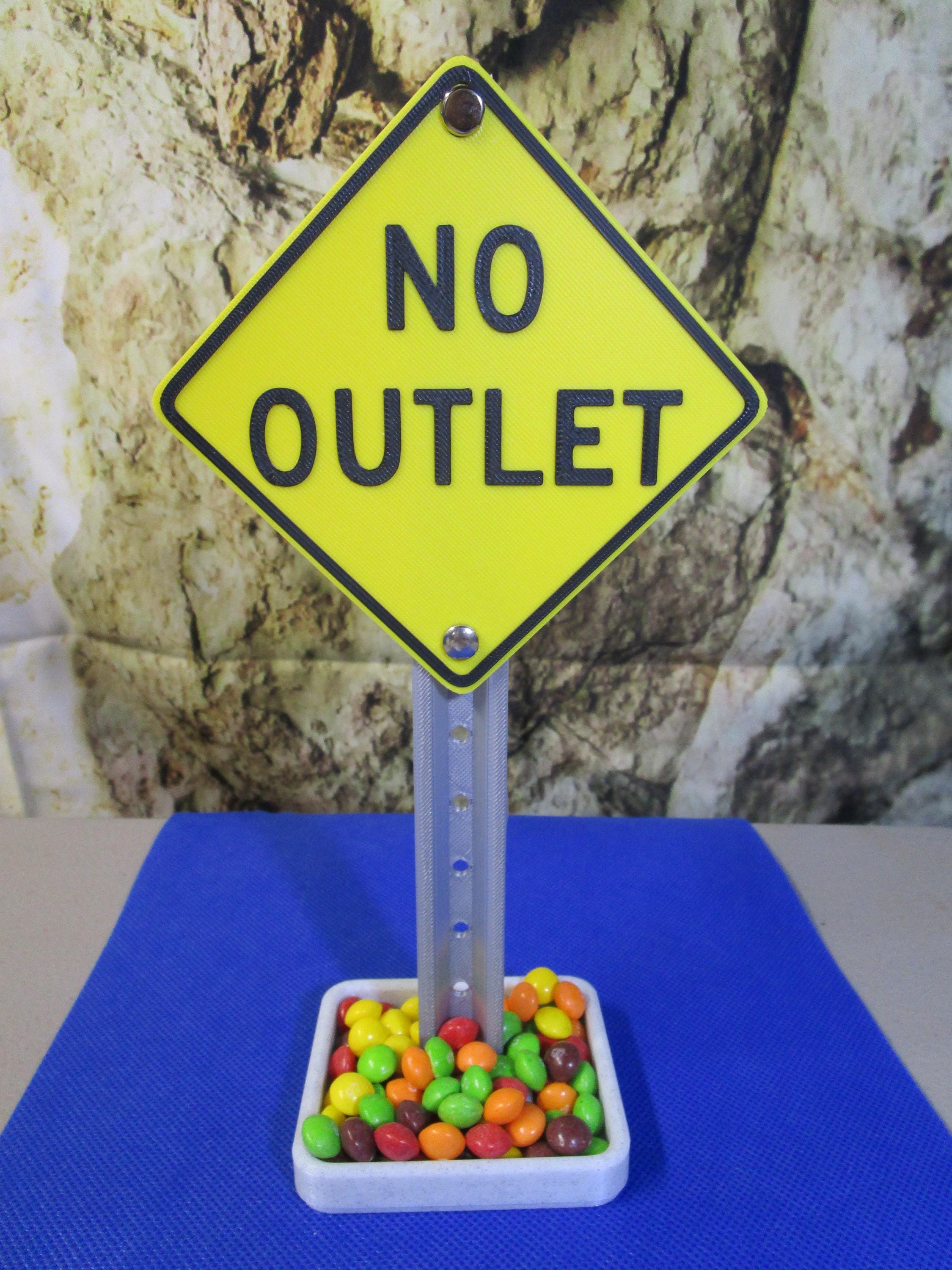 No Outlet Mini Road Sign Desk Organizer: Candy & Card Holder