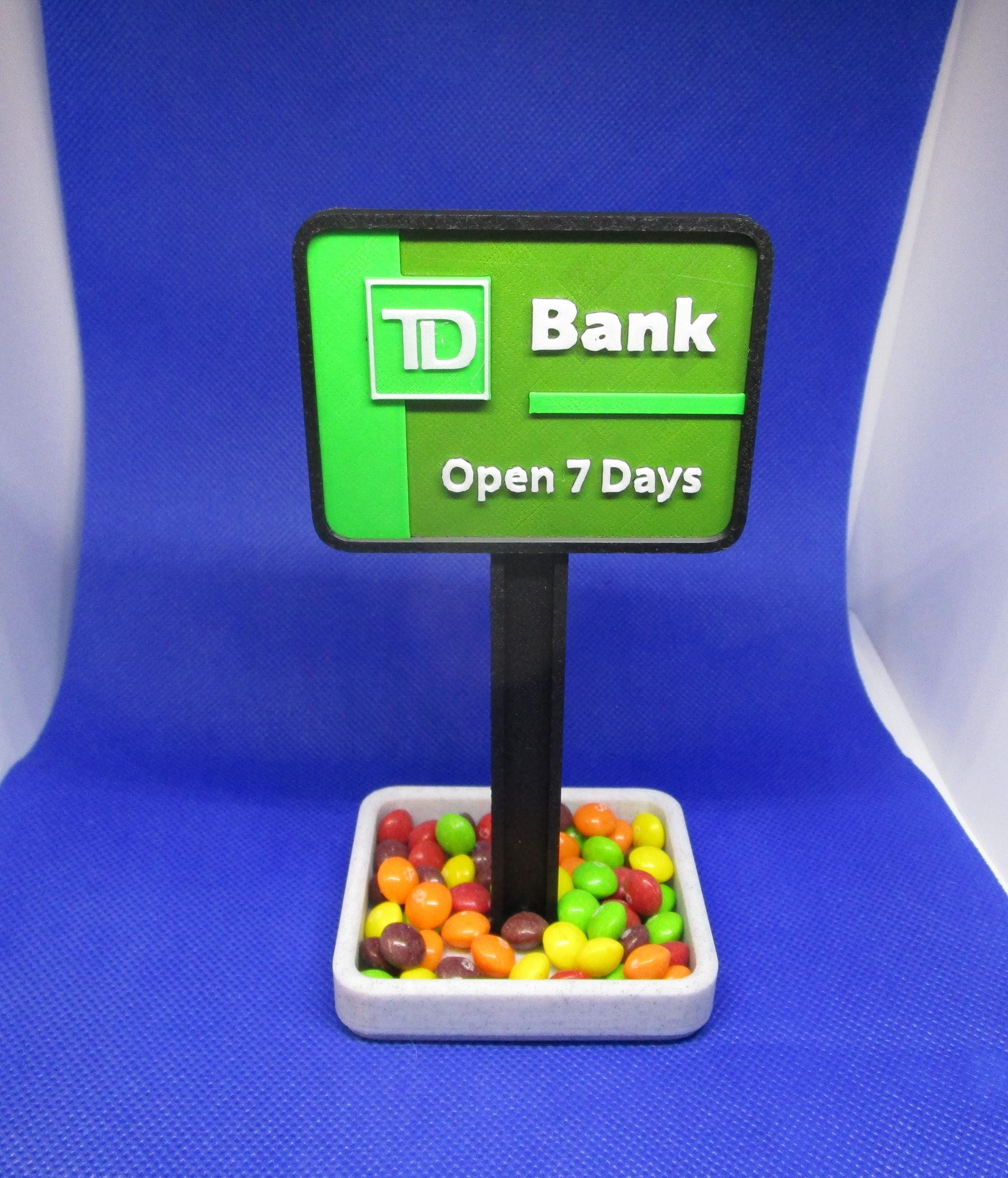 Mini TD Bank Sign Replica – Business Card Holder & Professional Desk Organizer