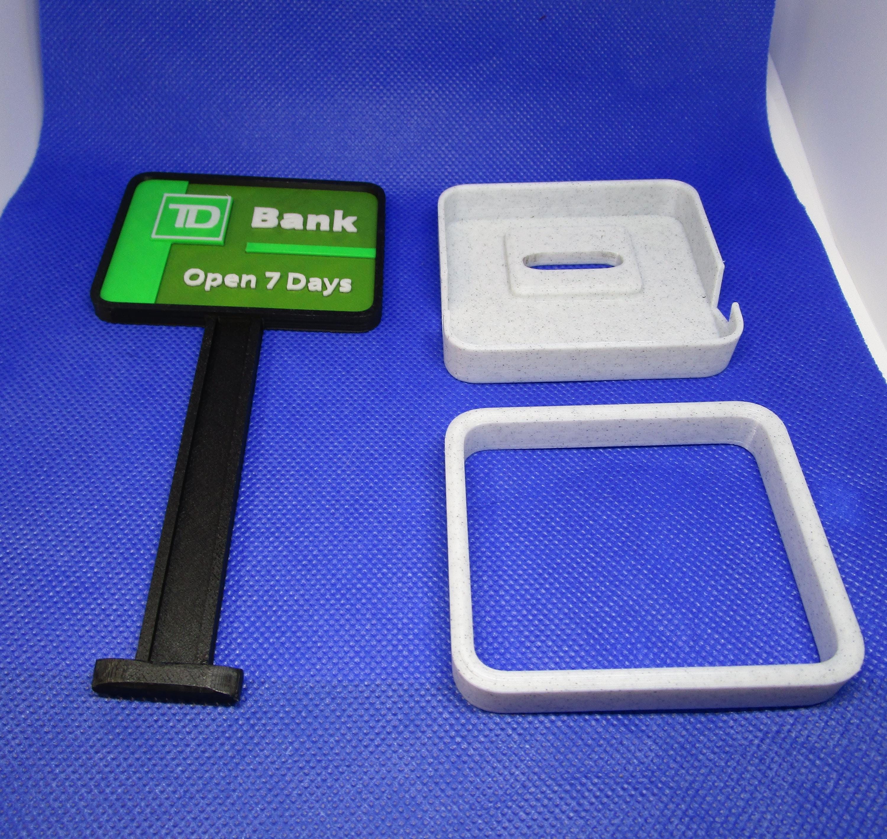 Mini TD Bank Sign Replica – Business Card Holder & Professional Desk Organizer