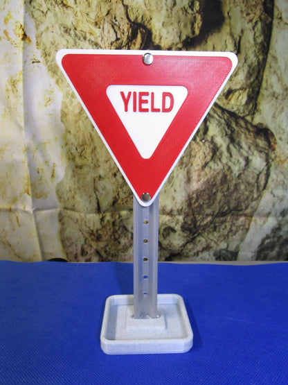Mini Yield Sign Desk Organizer: Business Card Holder & Candy Dish