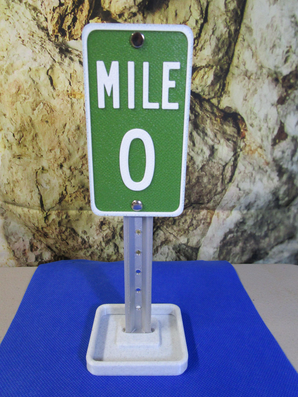 MILE 0 Mini Desk Sign – Road Sign Decor, Business Card Holder