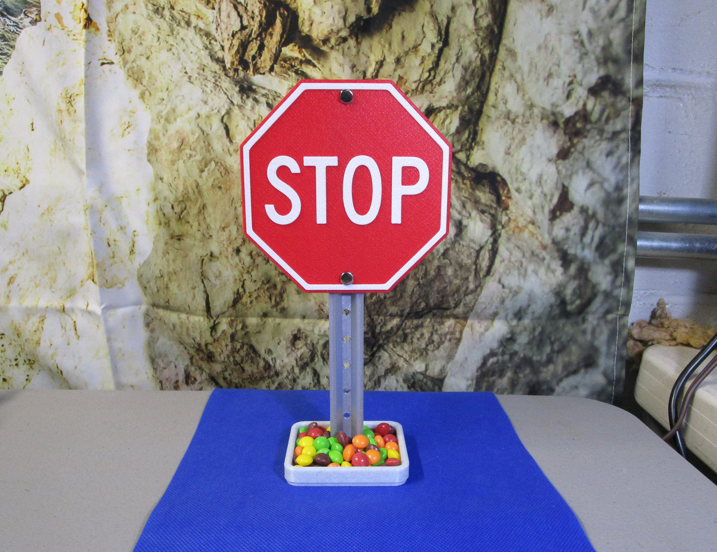 Mini STOP Sign Desk Organizer & Candy Tray – Industrial-Strength Plastic