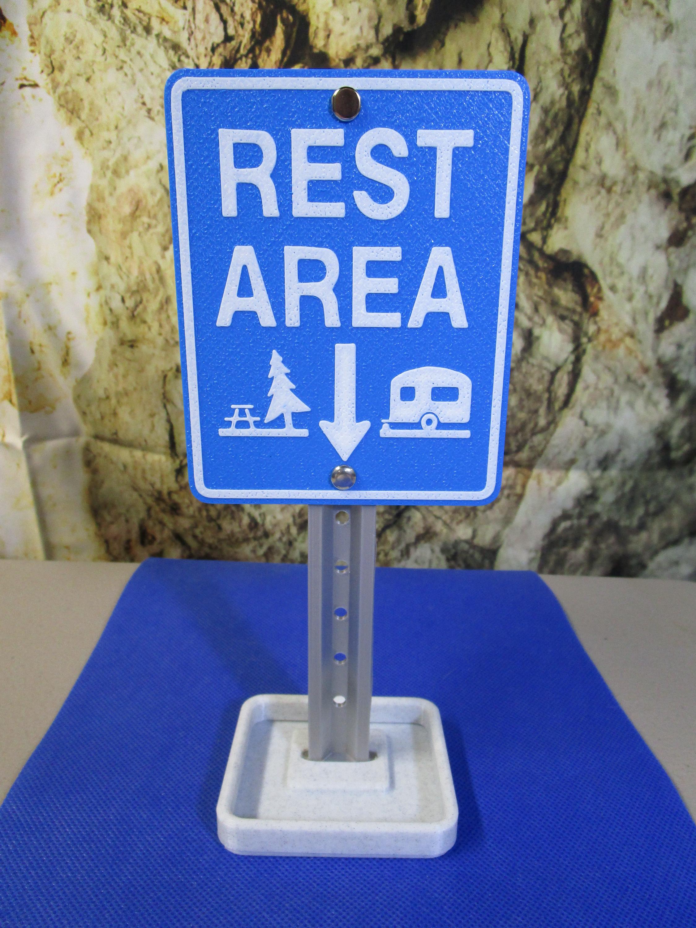 Rest Area Desk Sign with Handy Tray – Business Cards & Treats Organizer