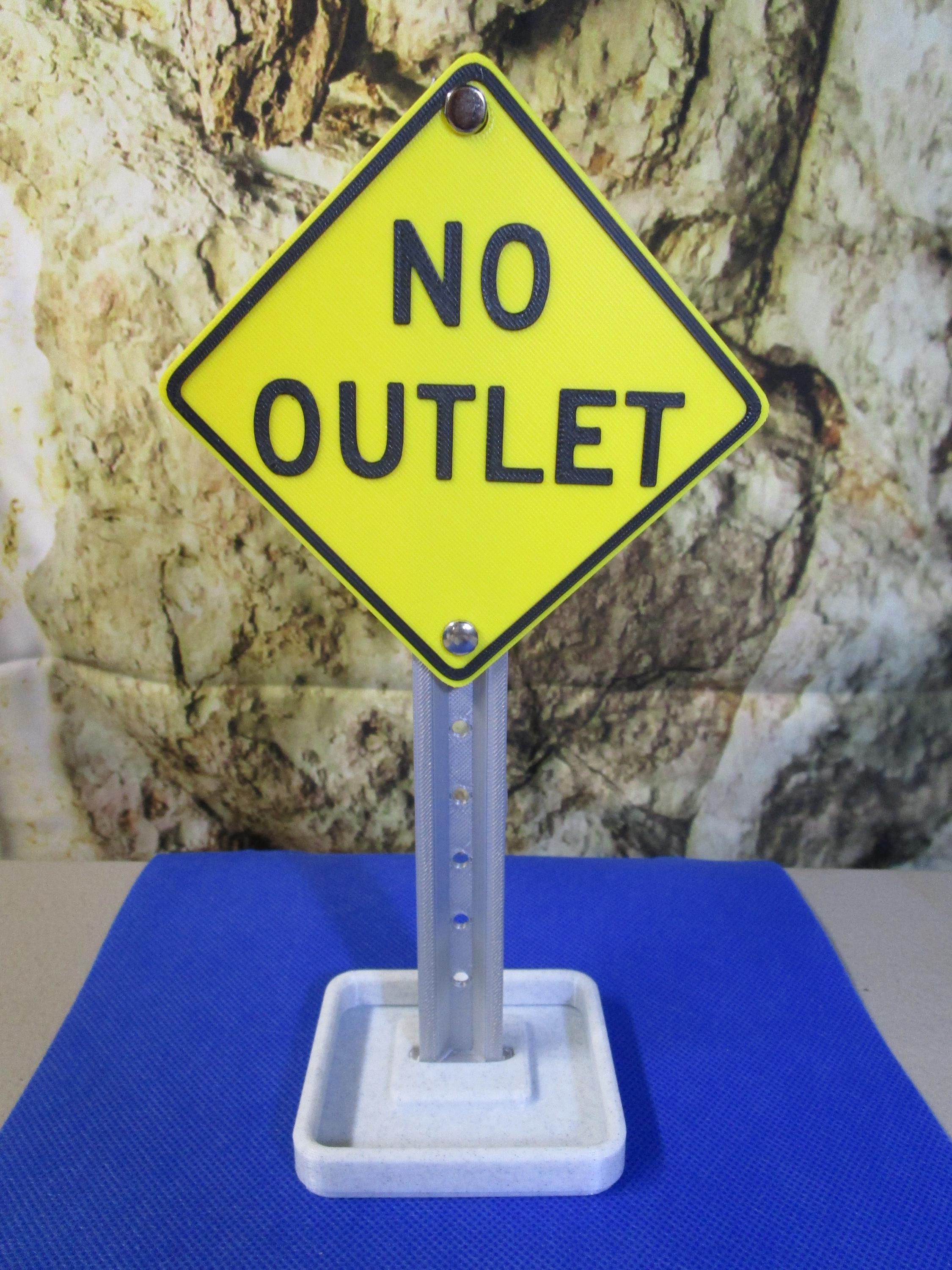 No Outlet Mini Road Sign Desk Organizer: Candy & Card Holder