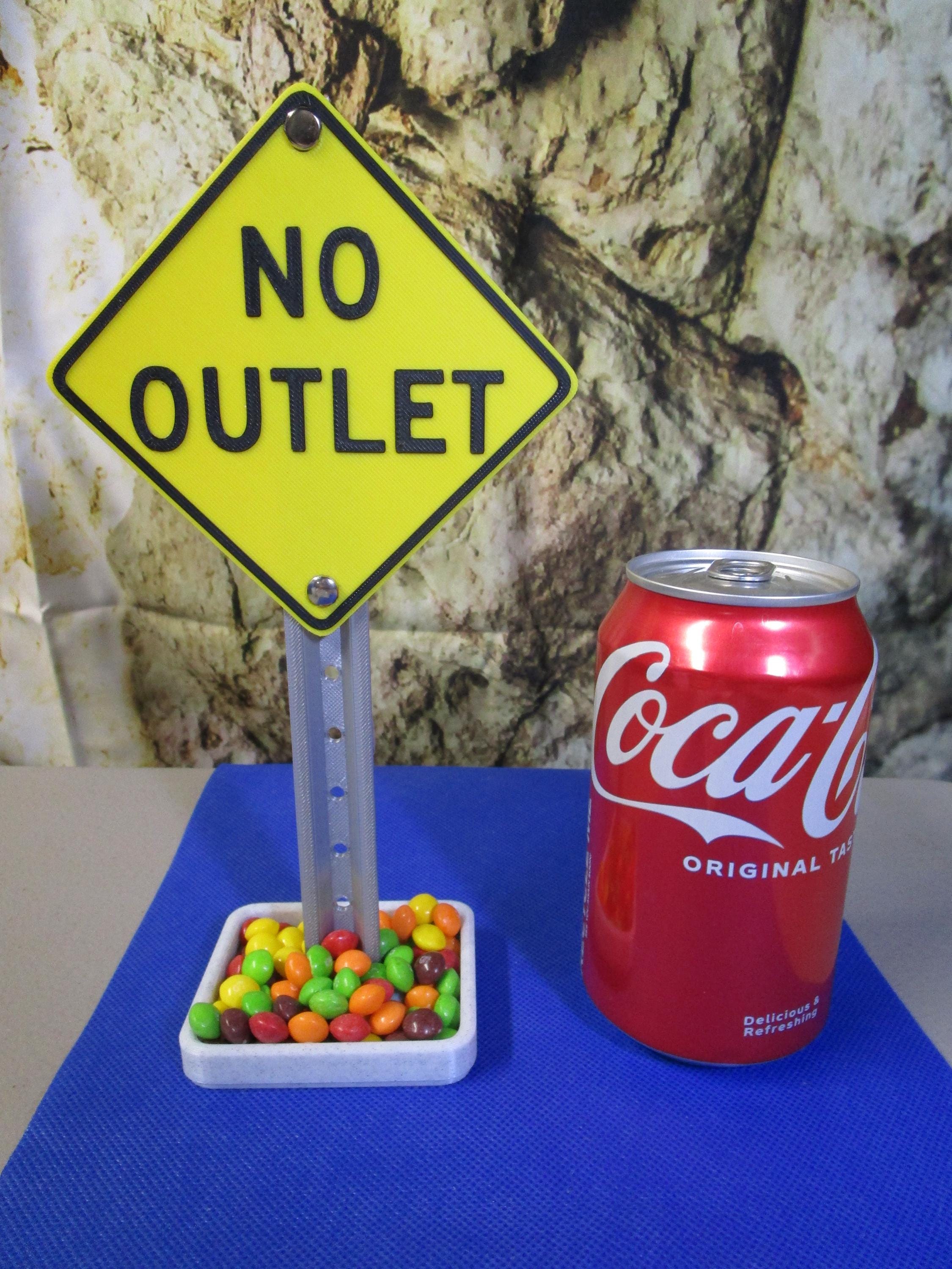 No Outlet Mini Road Sign Desk Organizer: Candy & Card Holder