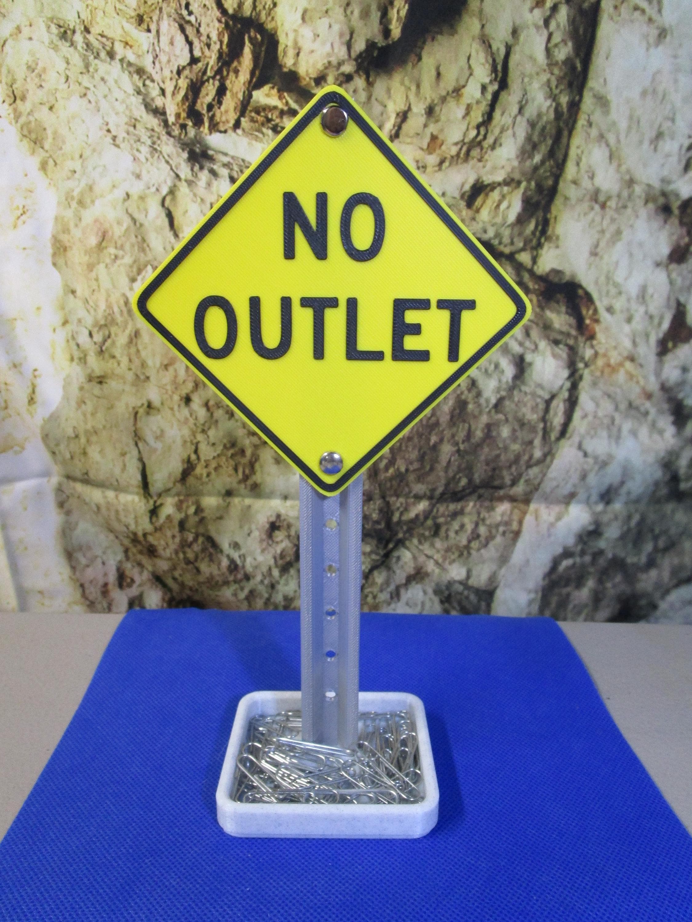 No Outlet Mini Road Sign Desk Organizer: Candy & Card Holder