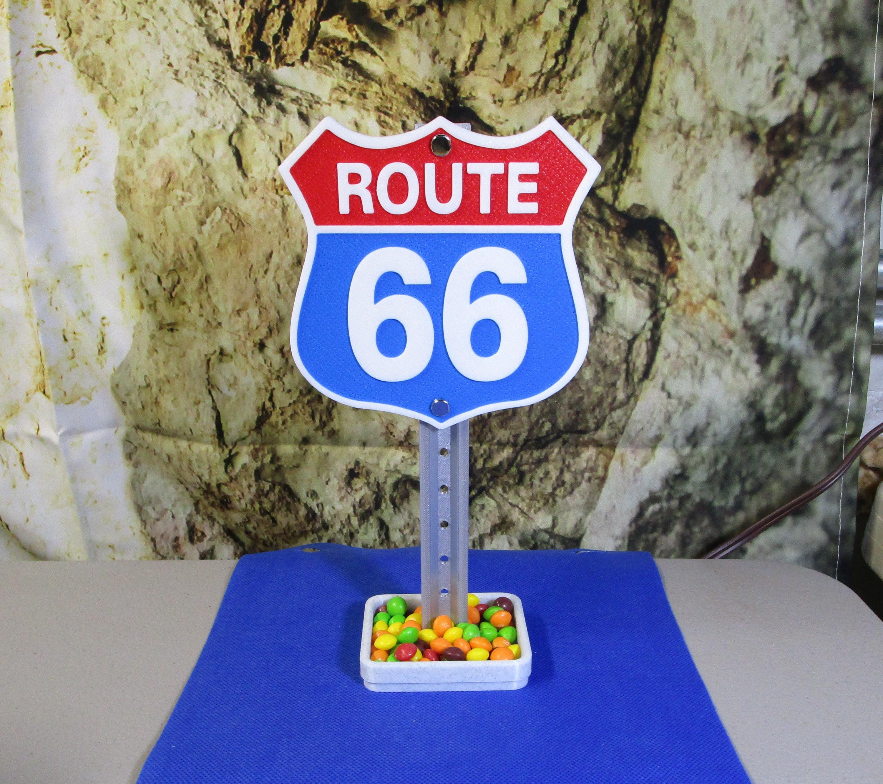 Route 66 Desk Organizer: Retro Americana Candy Tray, Road Trip Decor