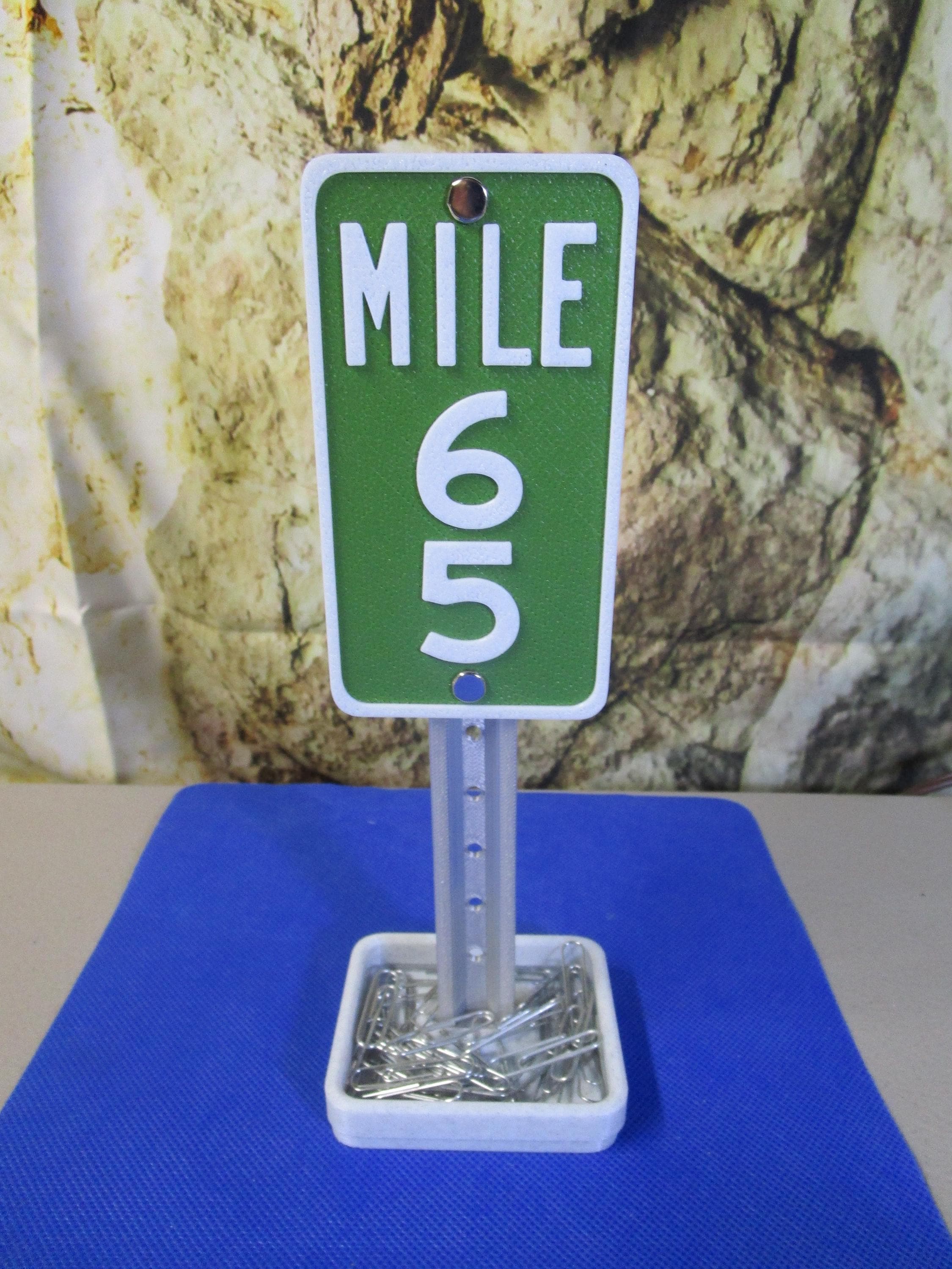 65 Milestone Desk Sign – Mile Marker for 65th Birthday, Retirement, or Work Anniversary