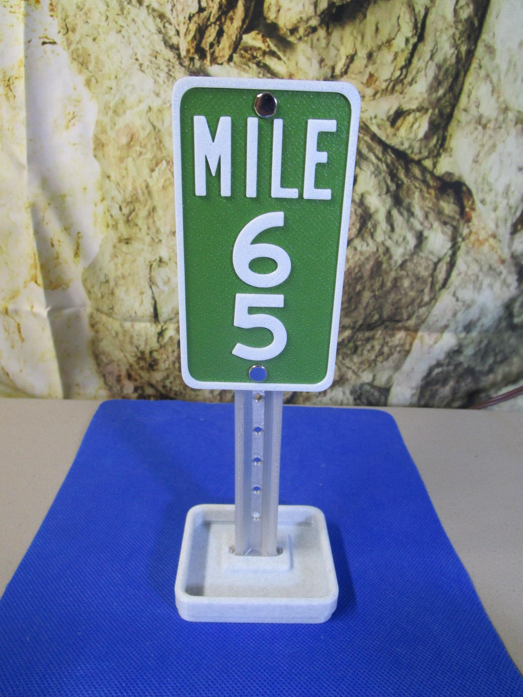 65 Milestone Desk Sign – Mile Marker for 65th Birthday, Retirement, or Work Anniversary