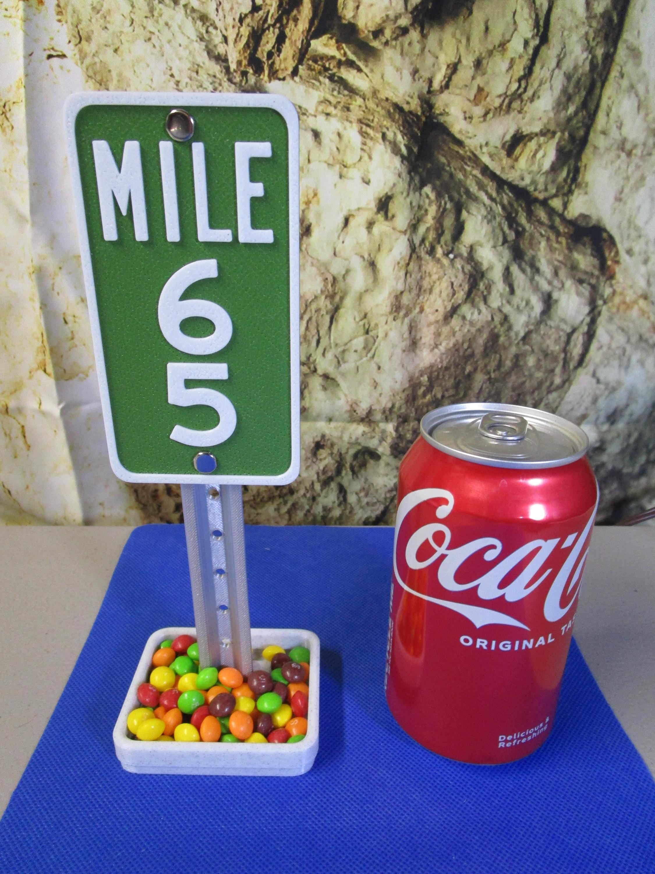 65 Milestone Desk Sign – Mile Marker for 65th Birthday, Retirement, or Work Anniversary