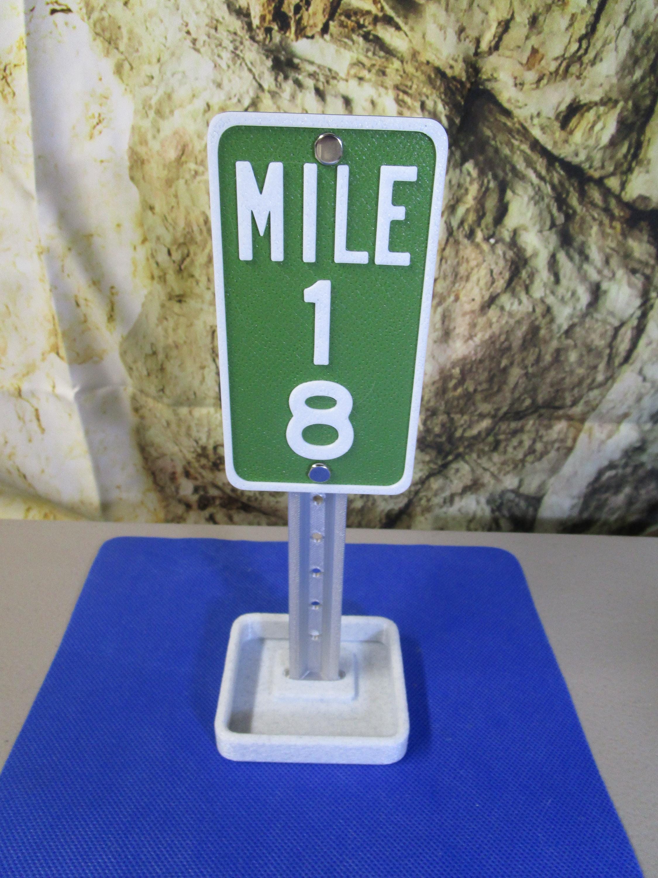 Mile 18 Marker Desk Sign: 18th Birthday Graduation Gift