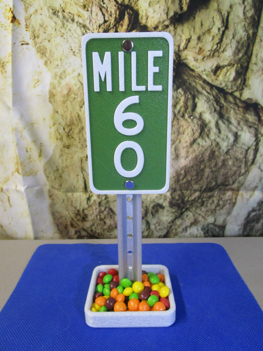 Funny Mile 60 Marker Desk Sign: 60th Birthday Gift