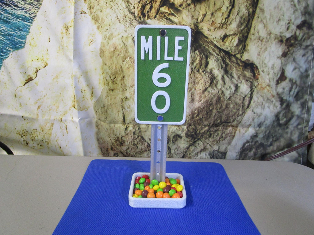 Funny Mile 60 Marker Desk Sign: 60th Birthday Gift