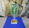 Mile 21 Desk Sign – Industrial Plastic Milestone Marker for 21st Birthday Celebration