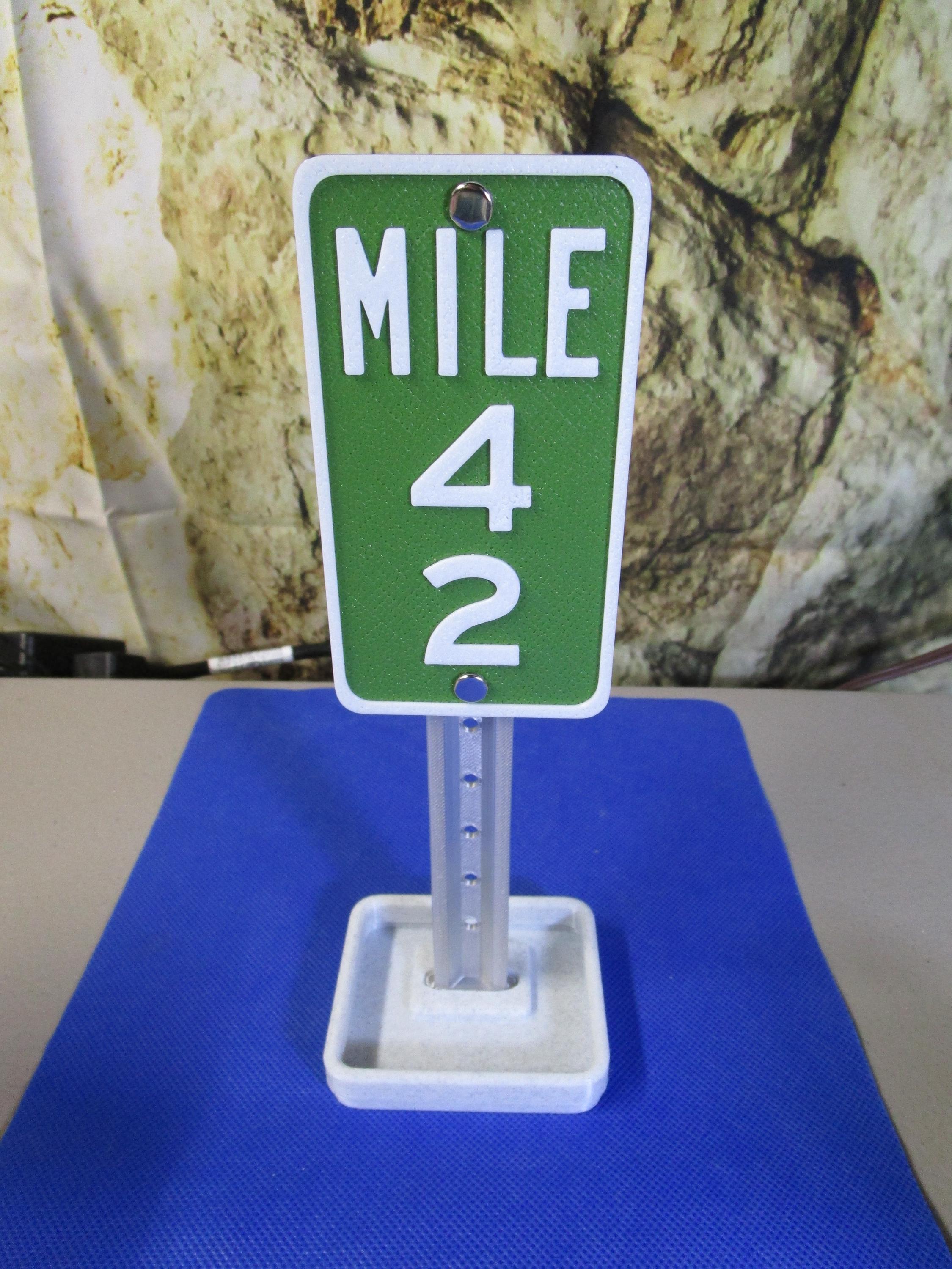 42nd Anniversary Desk Sign – Industrial Plastic Hitchhiker's Guide Celebration Prop