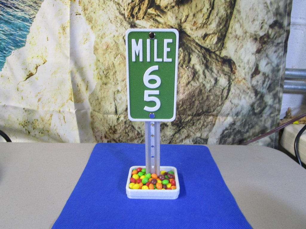 65 Milestone Desk Sign – Mile Marker for 65th Birthday, Retirement, or Work Anniversary