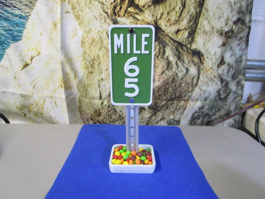 65 Milestone Desk Sign – Mile Marker for 65th Birthday, Retirement, or Work Anniversary