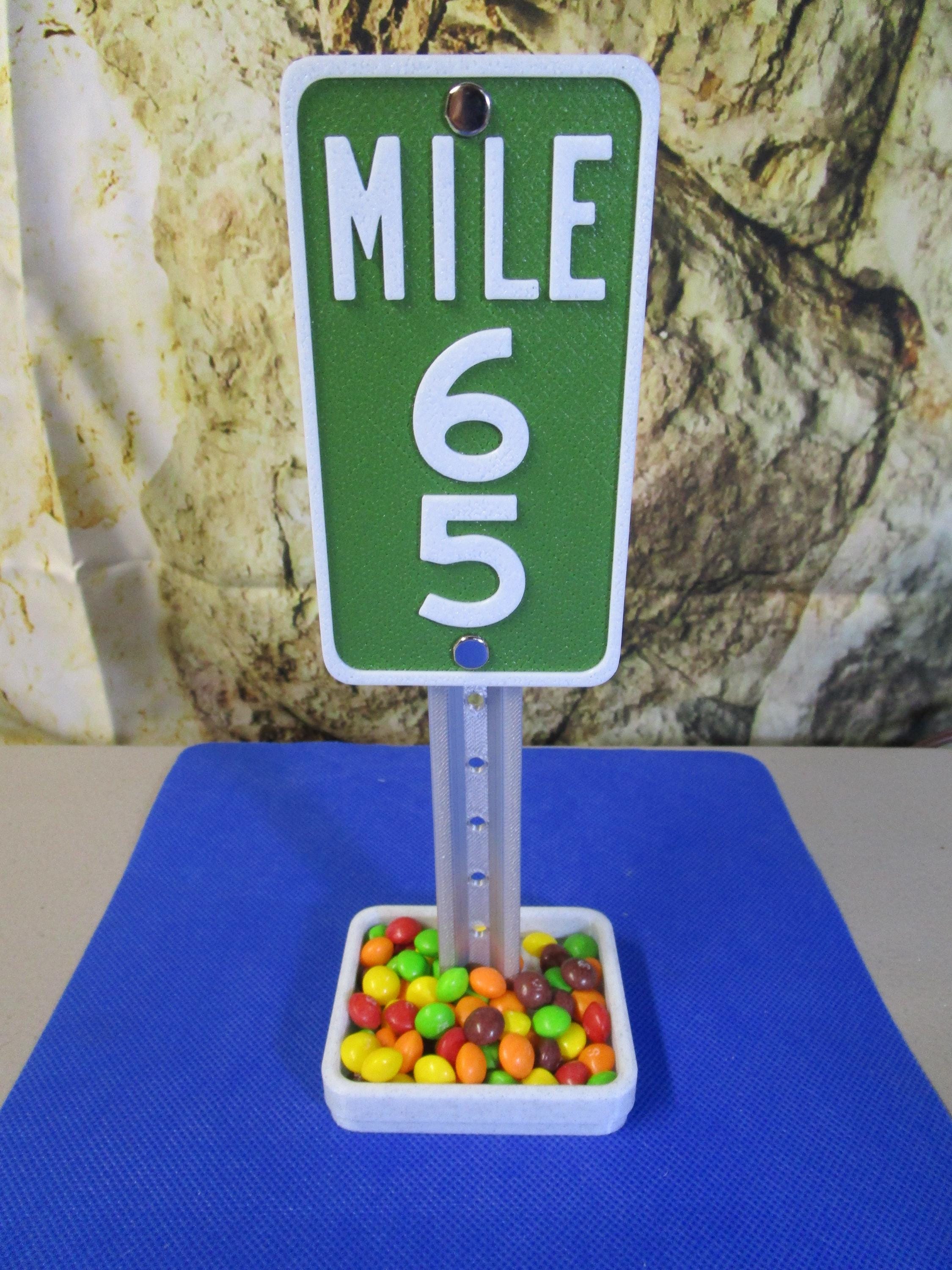 65 Milestone Desk Sign – Mile Marker for 65th Birthday, Retirement, or Work Anniversary
