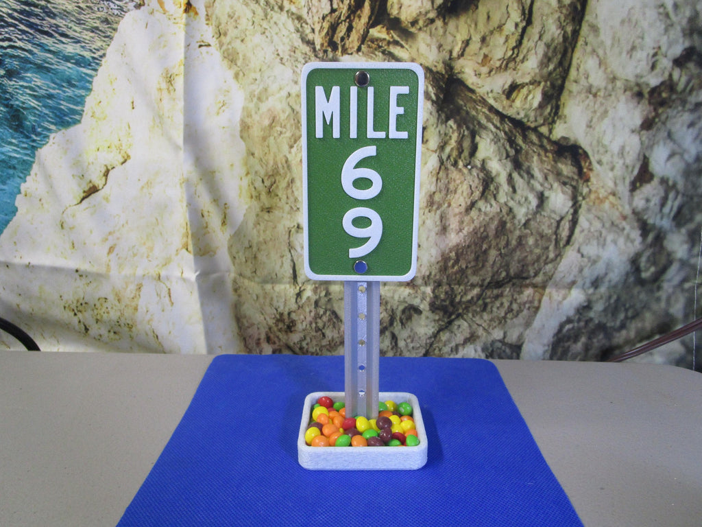 69 Milestone Desk Sign – Industrial-Strength Mile Marker for 69th Birthday, Anniversary, or Gag Gift