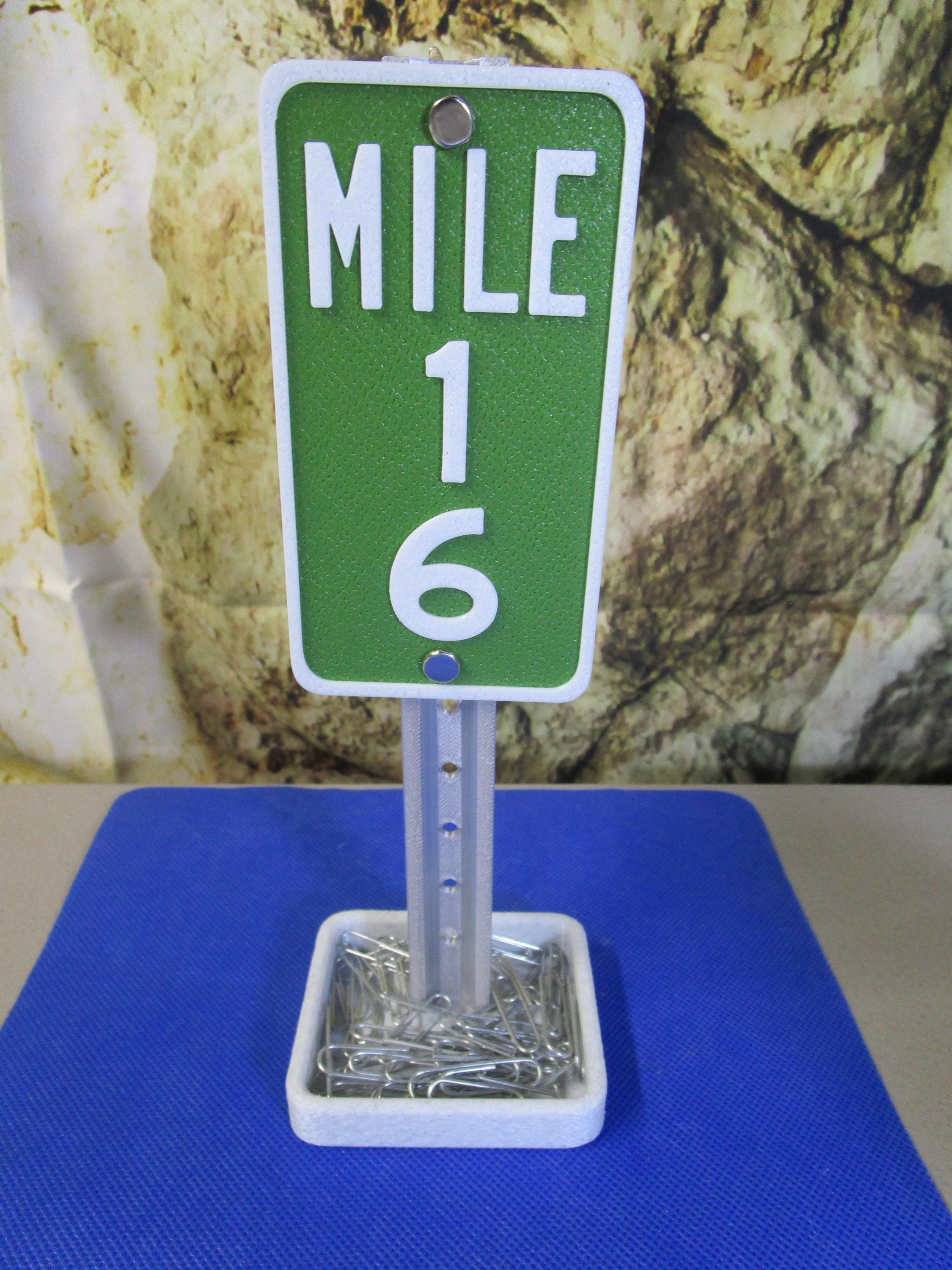 Mile 16 Desk Sign – Sweet 16 Birthday Roadside Marker