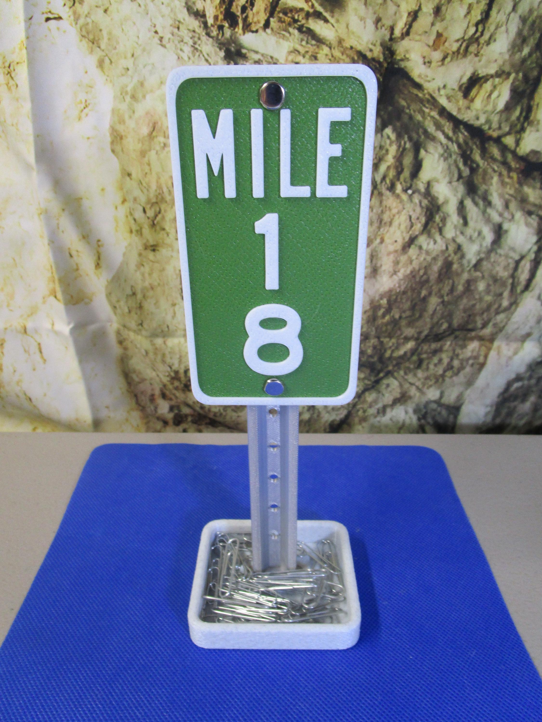 Mile 18 Marker Desk Sign: 18th Birthday Graduation Gift