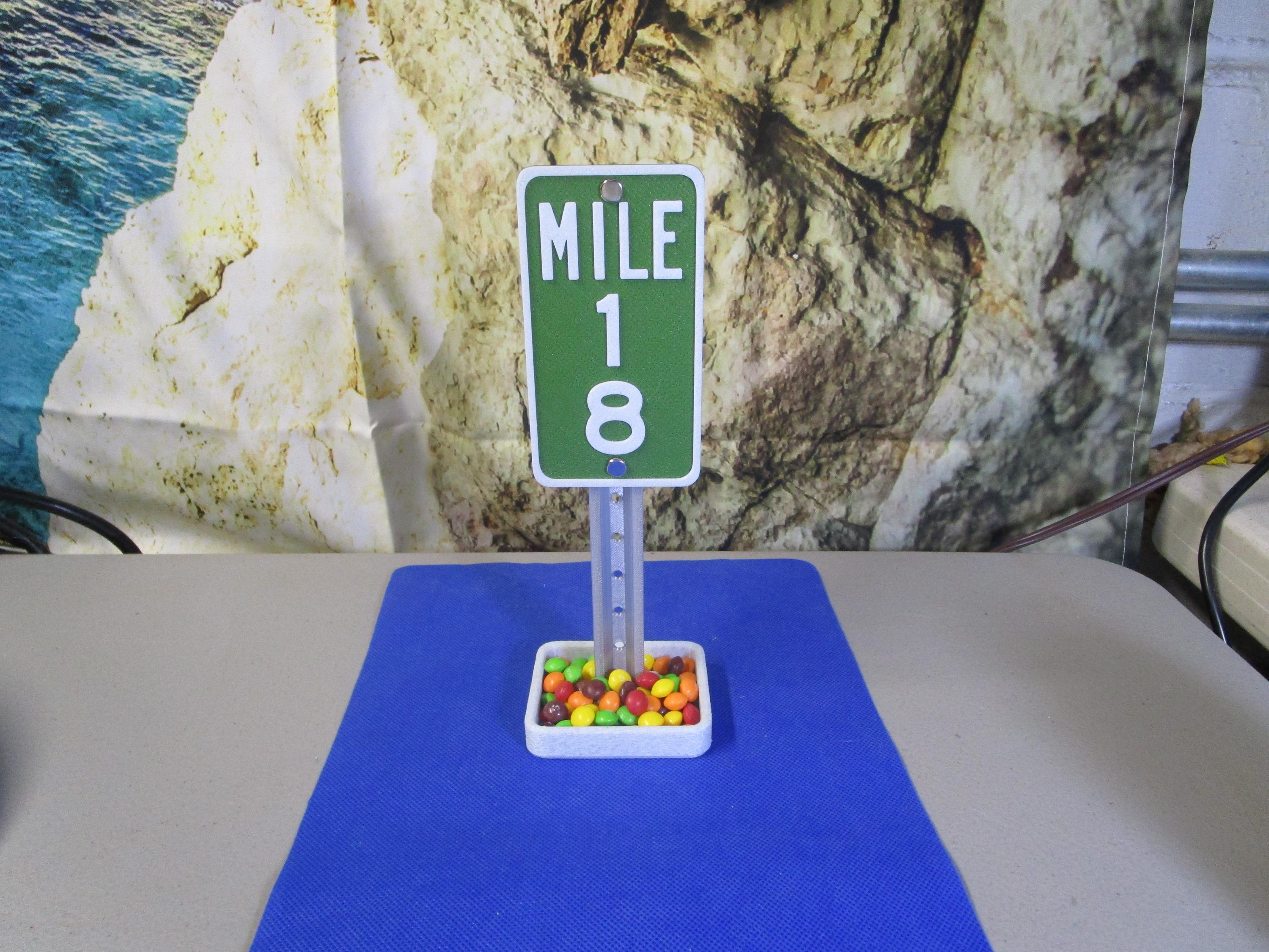 Mile 18 Marker Desk Sign: 18th Birthday Graduation Gift