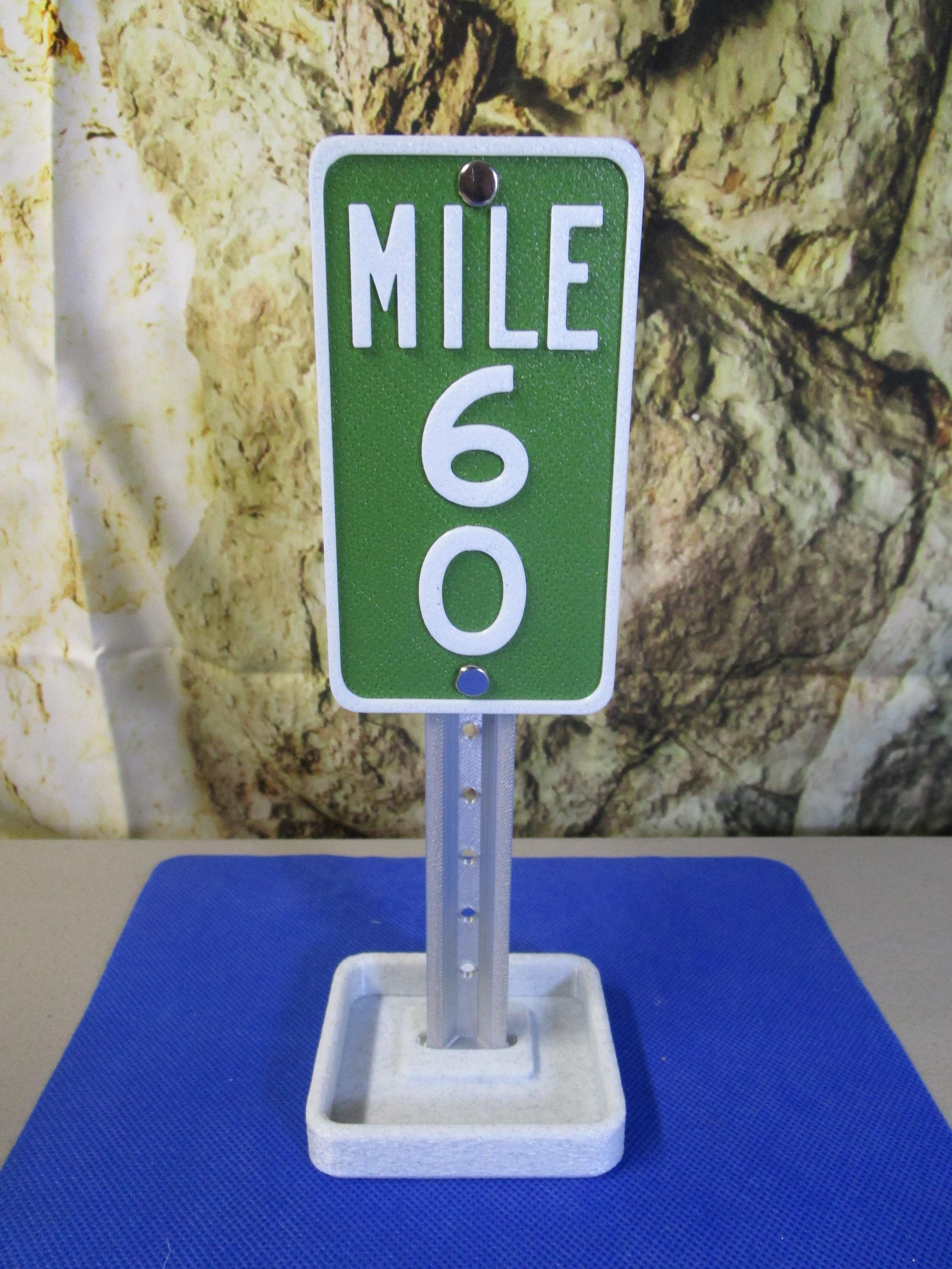 Funny Mile 60 Marker Desk Sign: 60th Birthday Gift