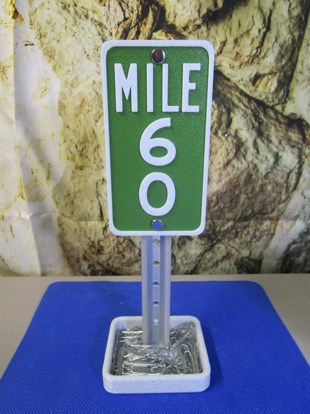 Funny Mile 60 Marker Desk Sign: 60th Birthday Gift