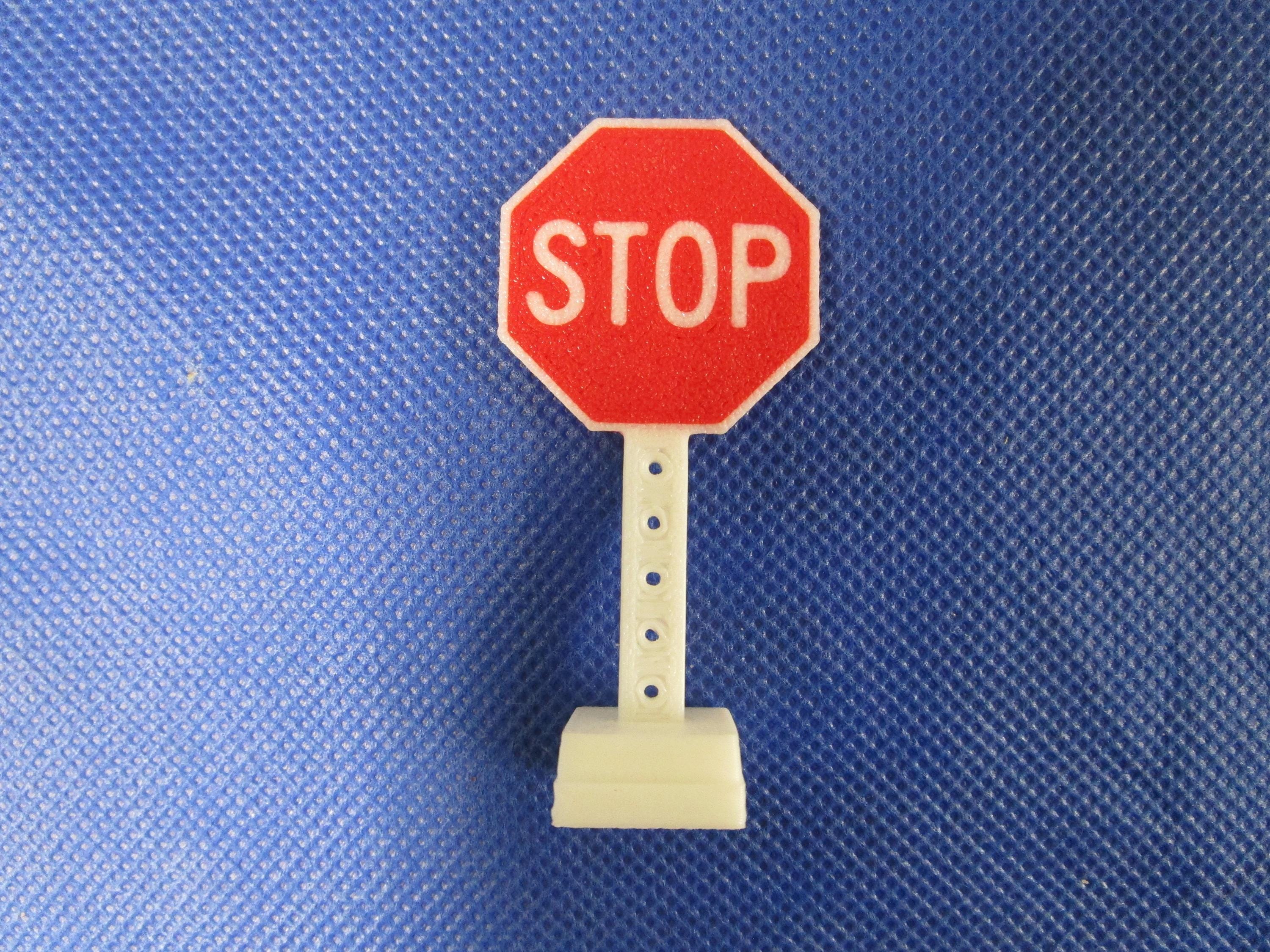 LEGO Compatible Miniature Stop Sign – Tiny Road Sign for LEGO Cities, Streets & Displays