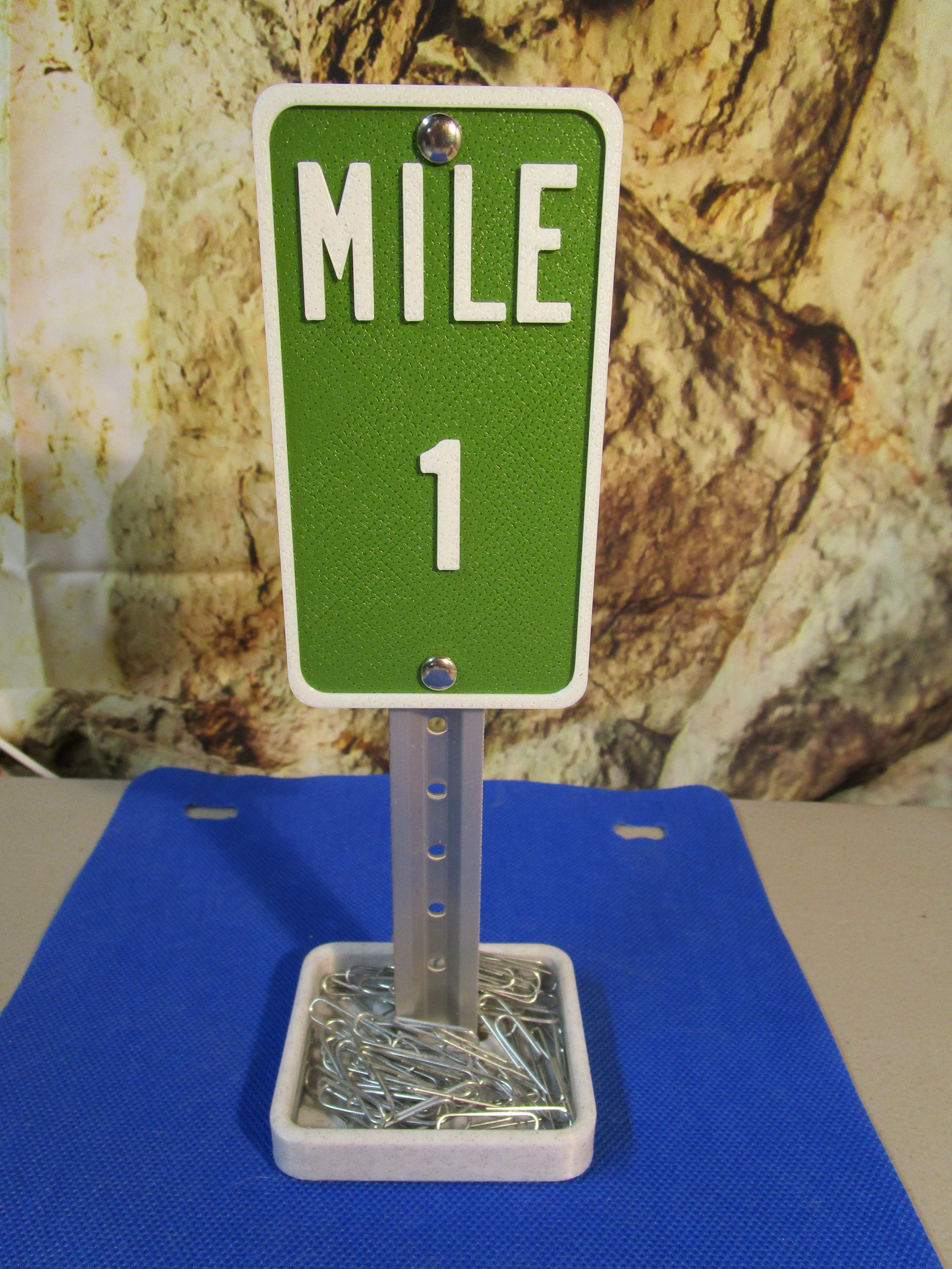 Mile 1 Marker Sign Desk Decor – Fun Progress Milestone Display