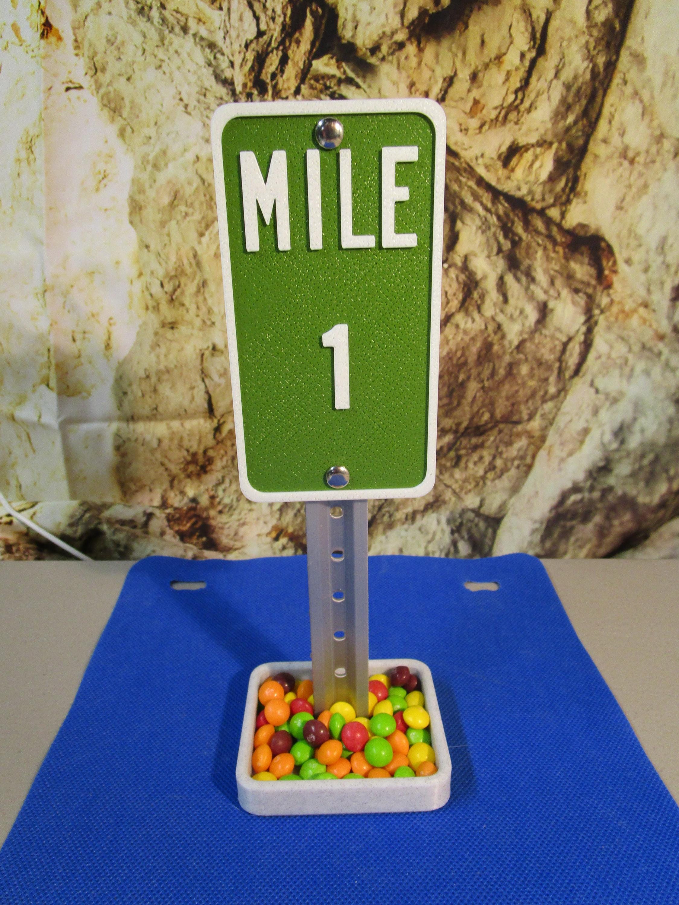 Mile 1 Marker Sign Desk Decor – Fun Progress Milestone Display