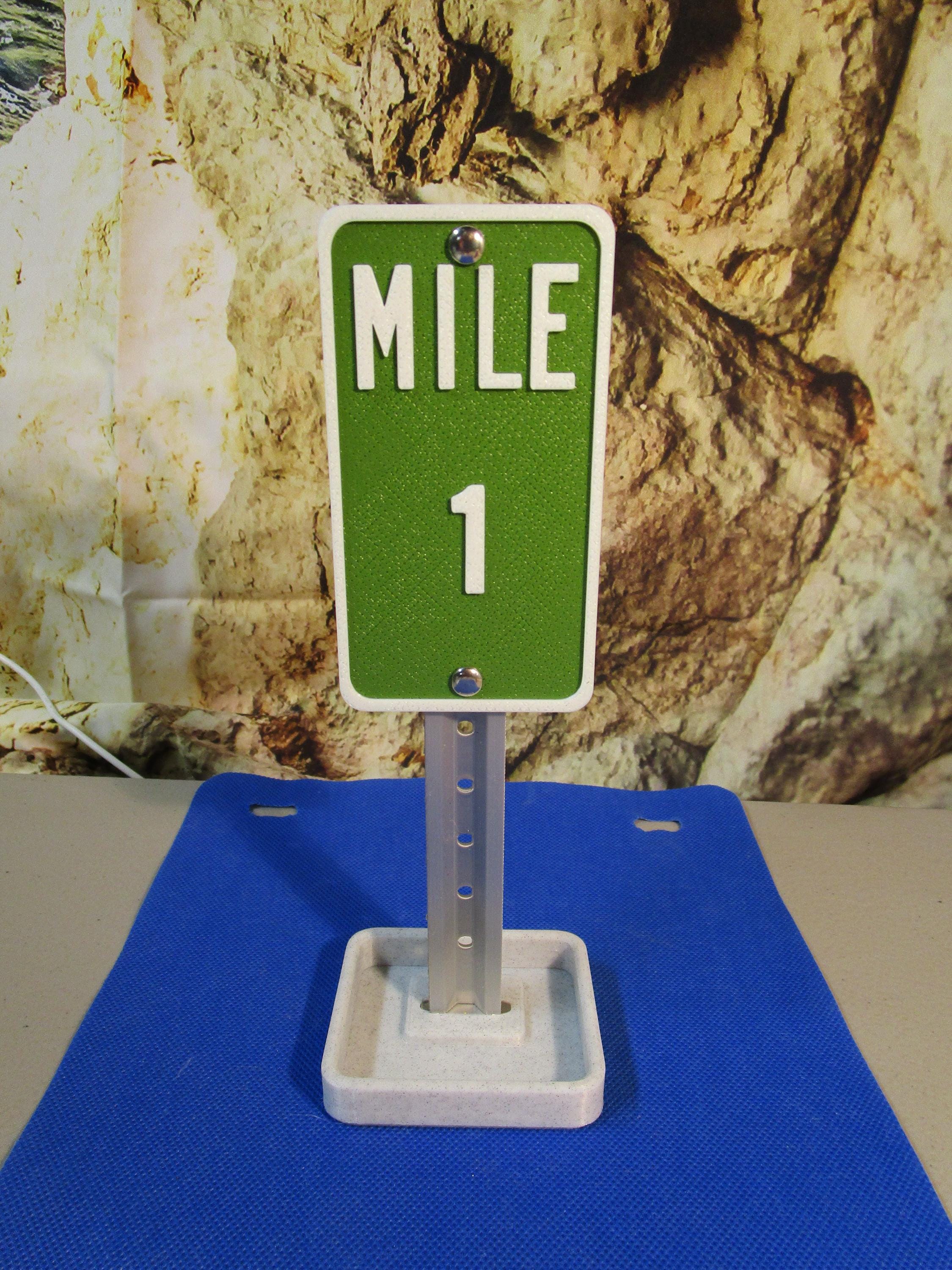 Mile 1 Marker Sign Desk Decor – Fun Progress Milestone Display