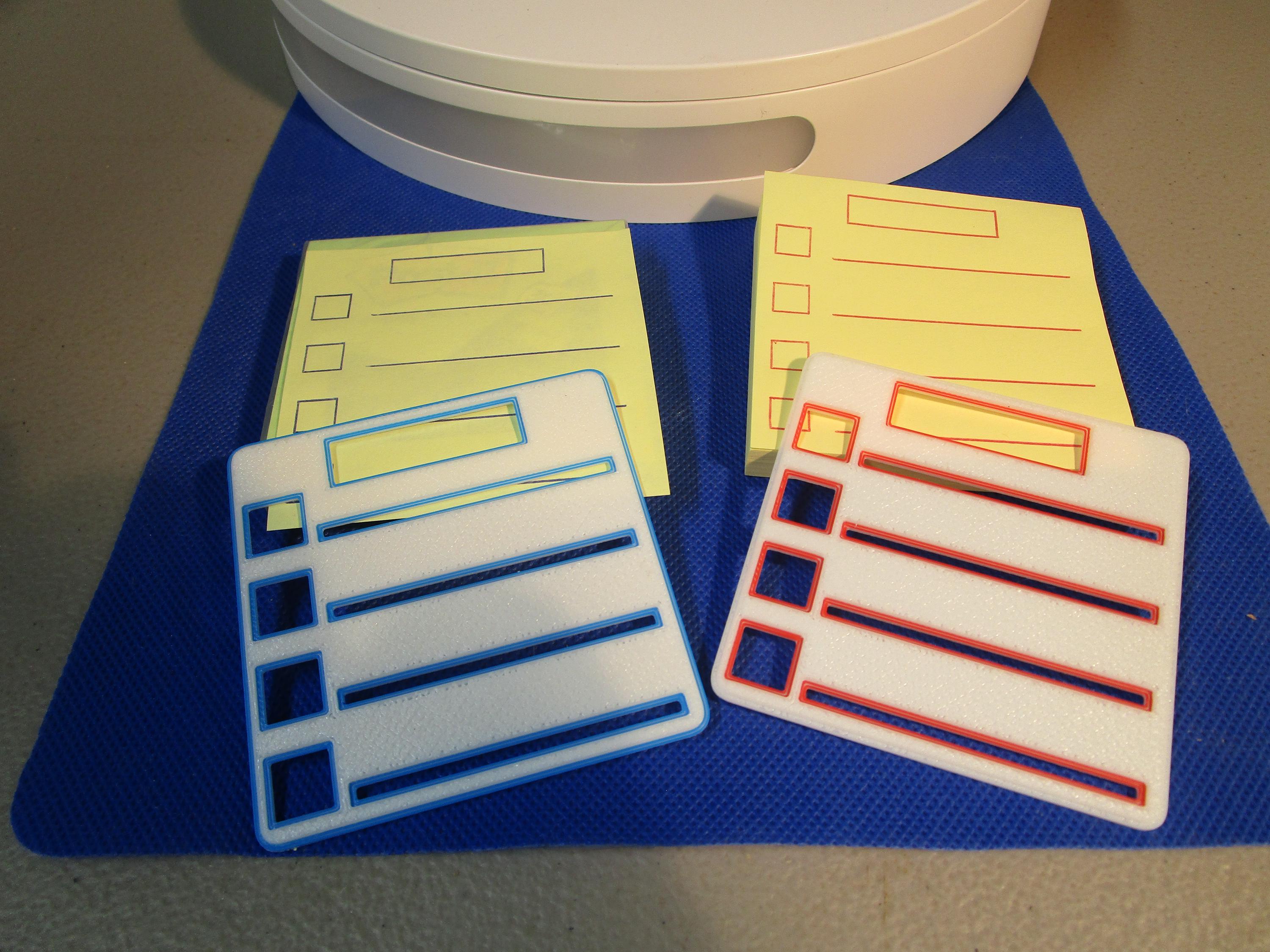 Reusable Post-it Note Checklist Stencil – Desk Organizer Sticky Note Guide