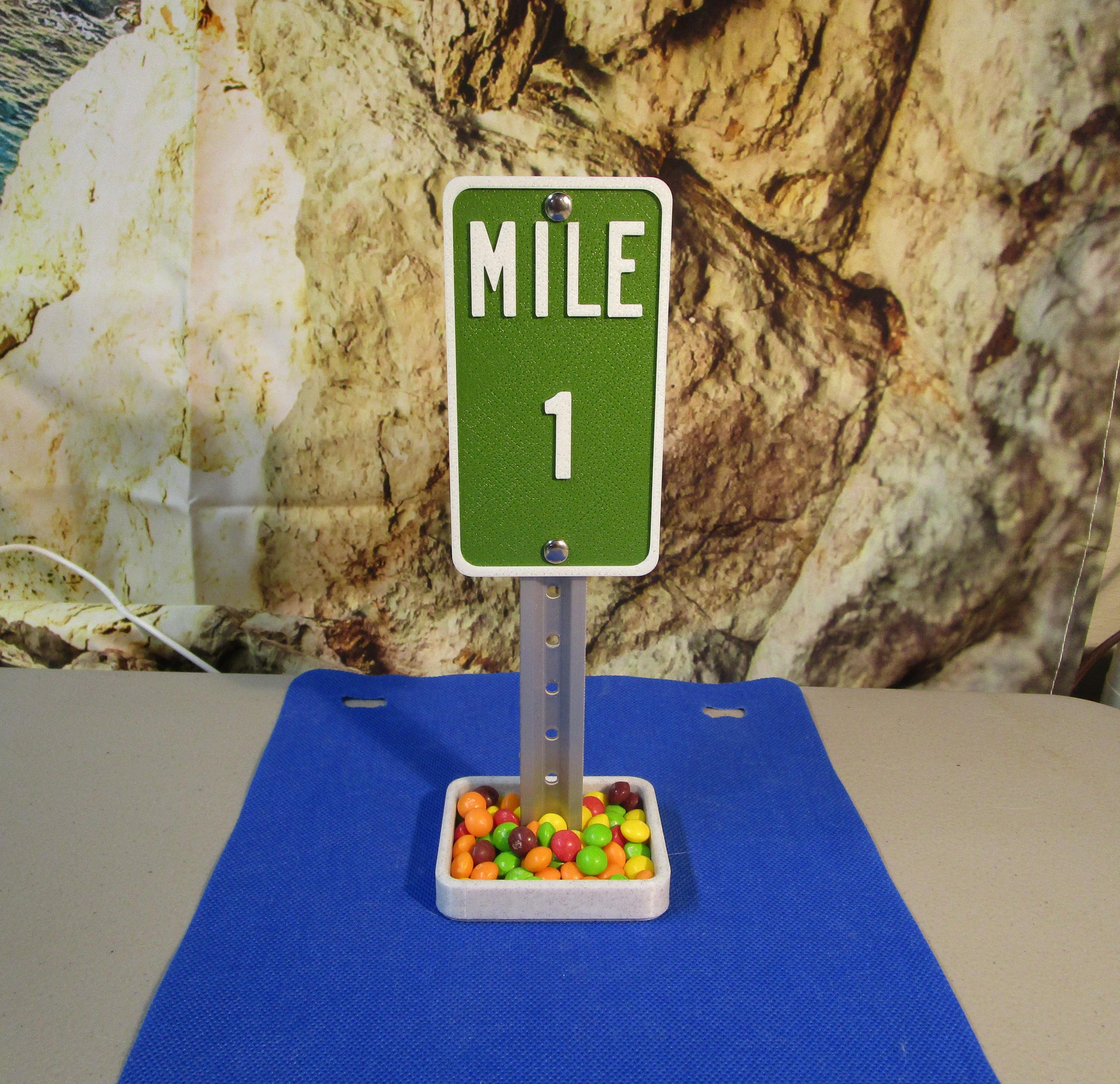 Mile 1 Marker Sign Desk Decor – Fun Progress Milestone Display