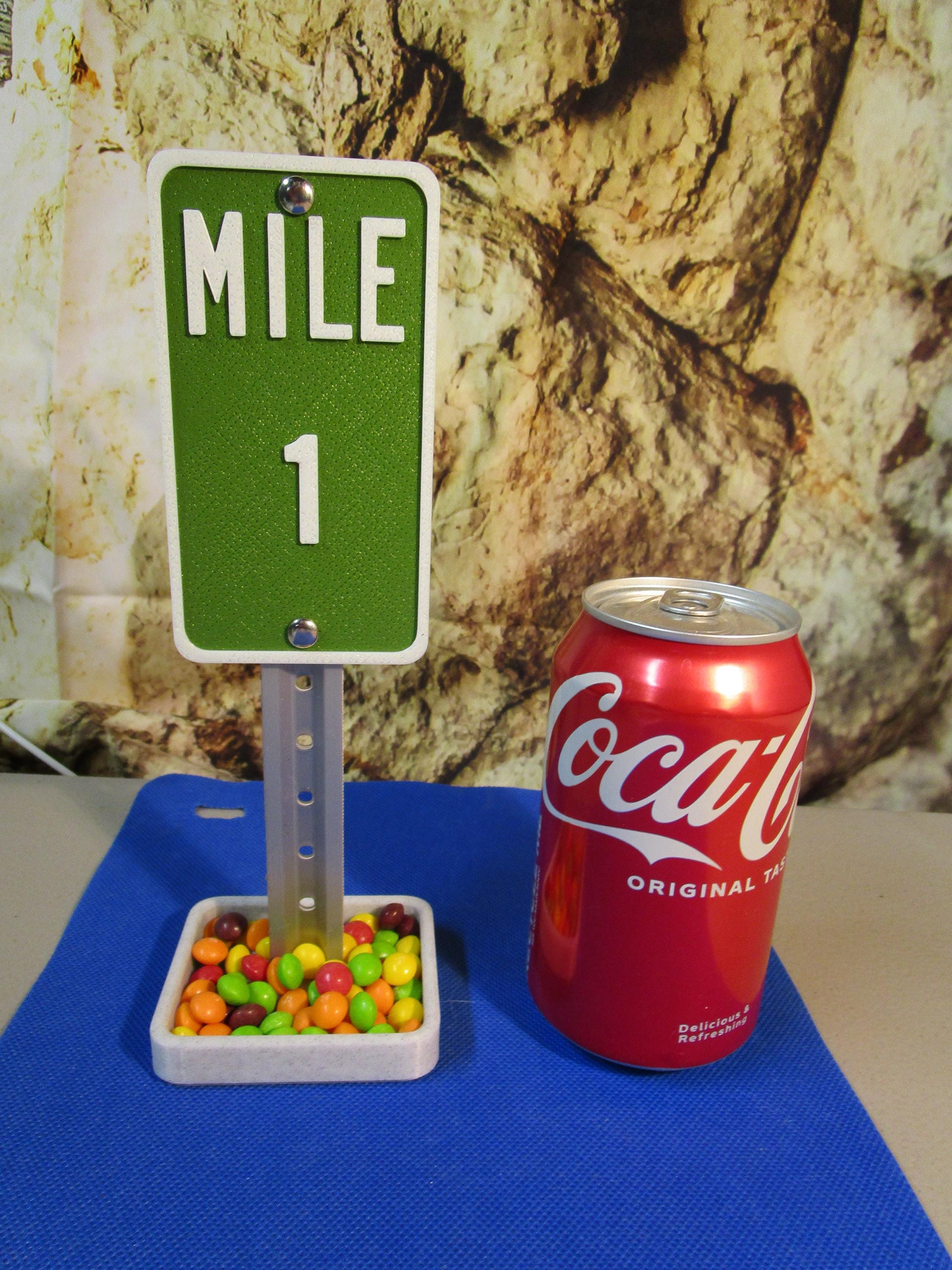 Mile 1 Marker Sign Desk Decor – Fun Progress Milestone Display
