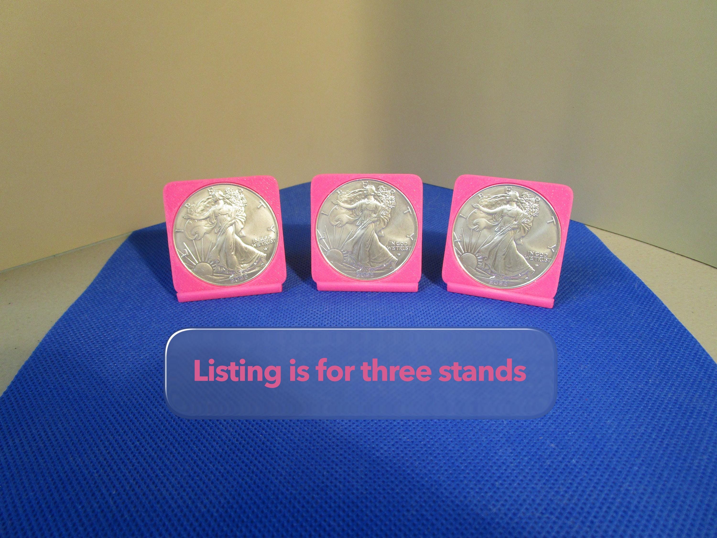 Hot Pink Coin Display Stand (Set of 3) | Standing Liberty 1oz Silver