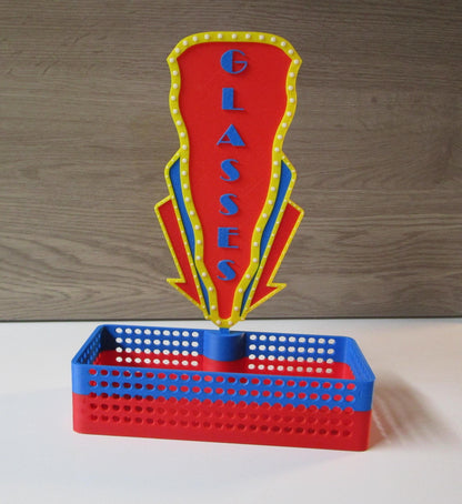 Glasses Holder – Retro Movie Marquee Style Nightstand Organizer