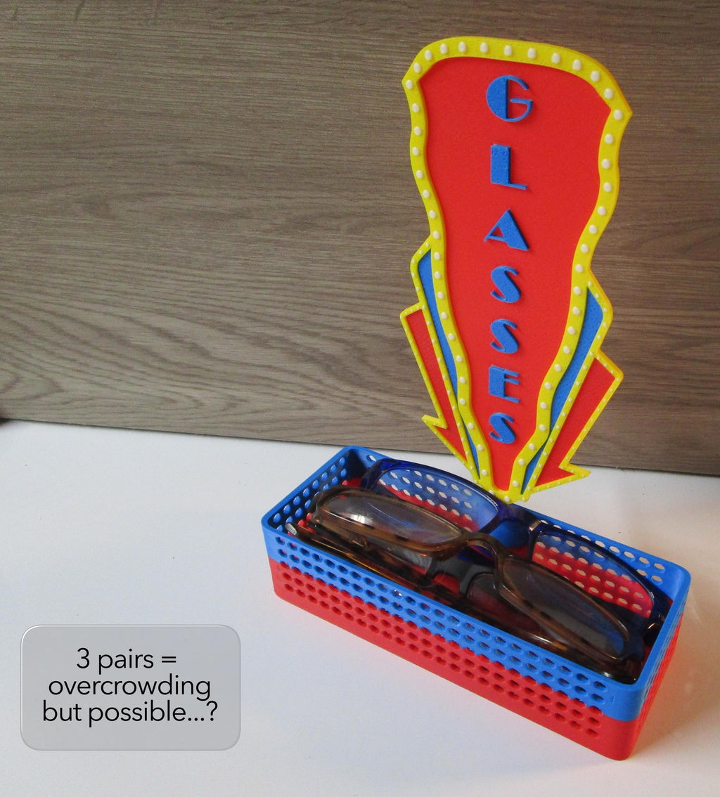 Glasses Holder – Retro Movie Marquee Style Nightstand Organizer
