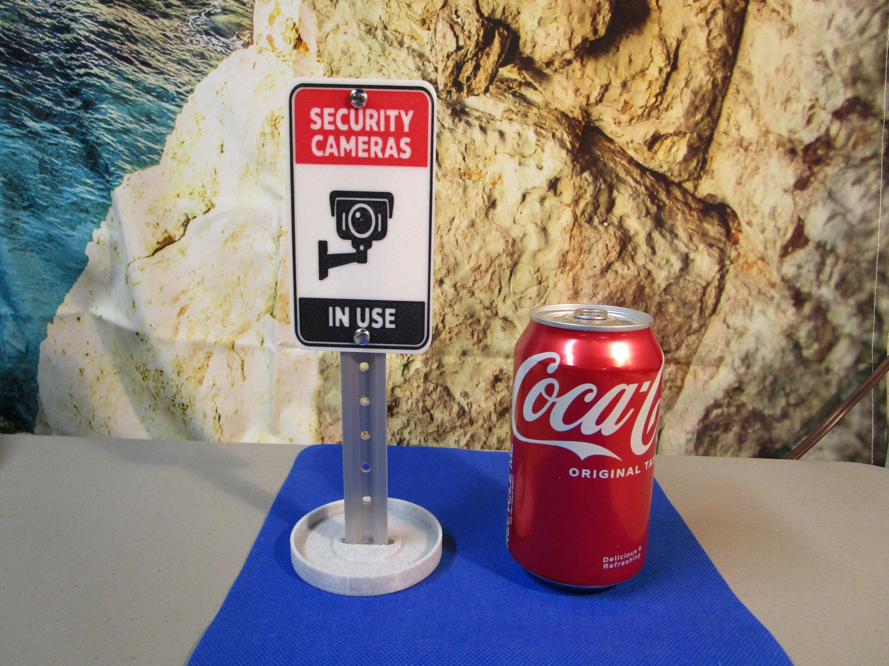 Security Cameras In Use Desk Sign – Countertop Business Security Reminder – Retail Theft Deterrent Display