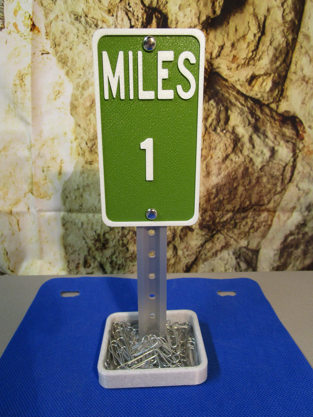 MILES 1 Desk Sign – Personalized Name Milestone Display