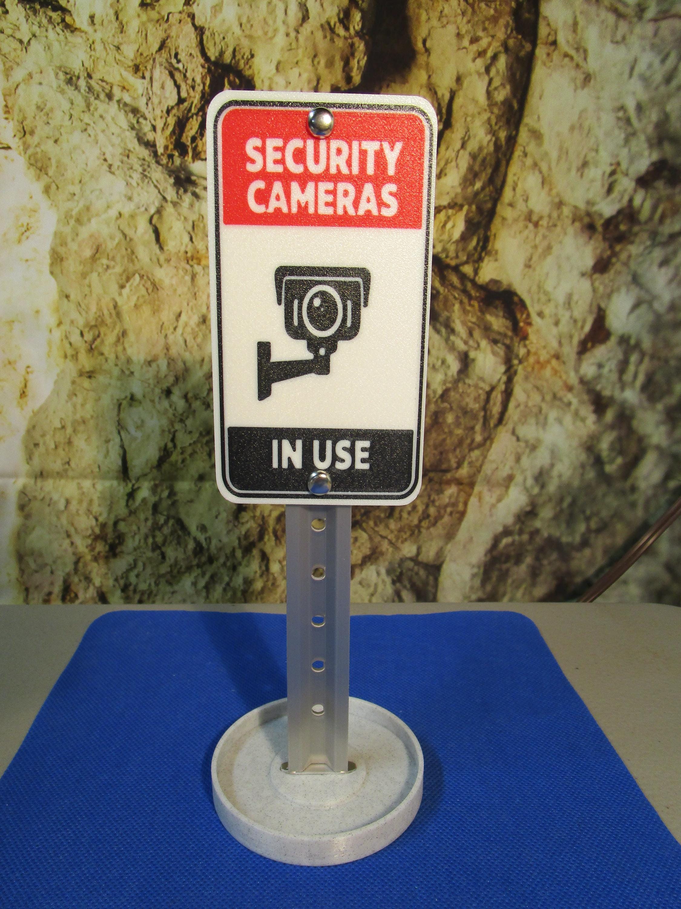 Security Cameras In Use Desk Sign – Countertop Business Security Reminder – Retail Theft Deterrent Display